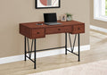 Computer Desk, Home Office, Laptop, Storage Drawers, 48'l, Work, Brown Laminate, Black Metal, Transitional