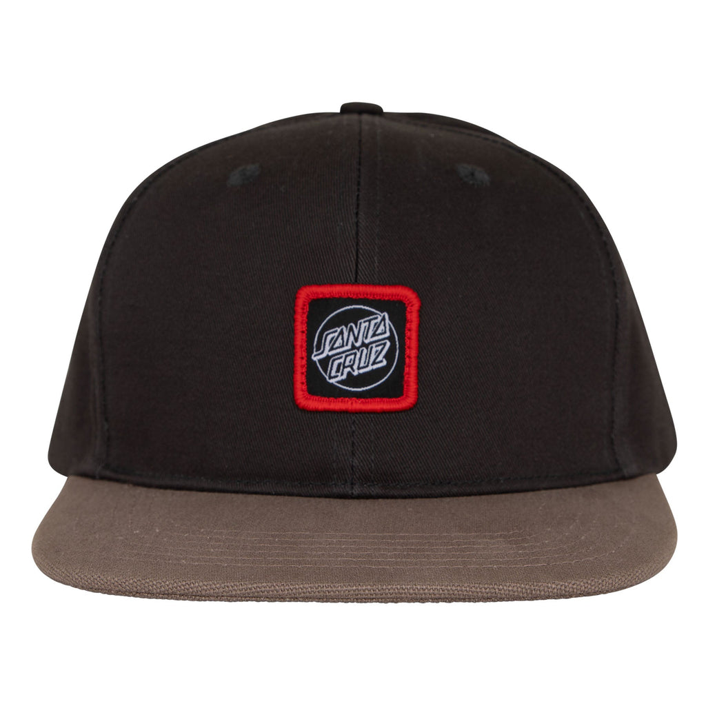 Santa Cruz Label Black Saddle Snapback Hat