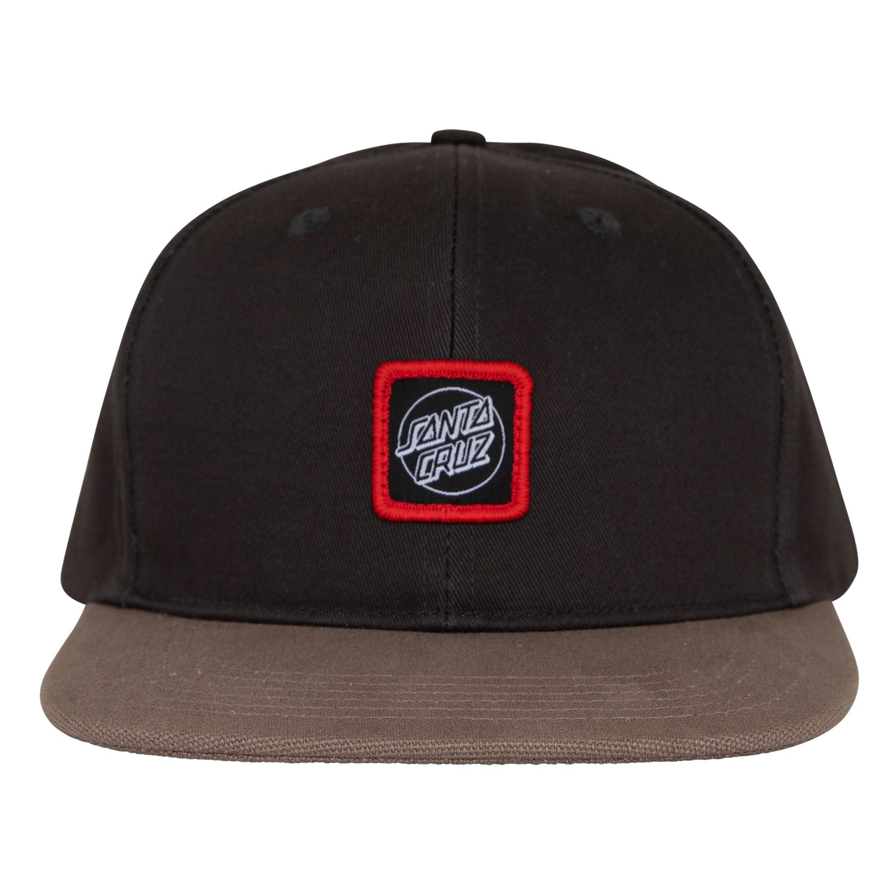 Santa Cruz Label Black Saddle Snapback Hat