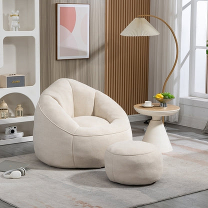 LuneluX_Home – CloudSoft Bean Bag Chair with Footrest