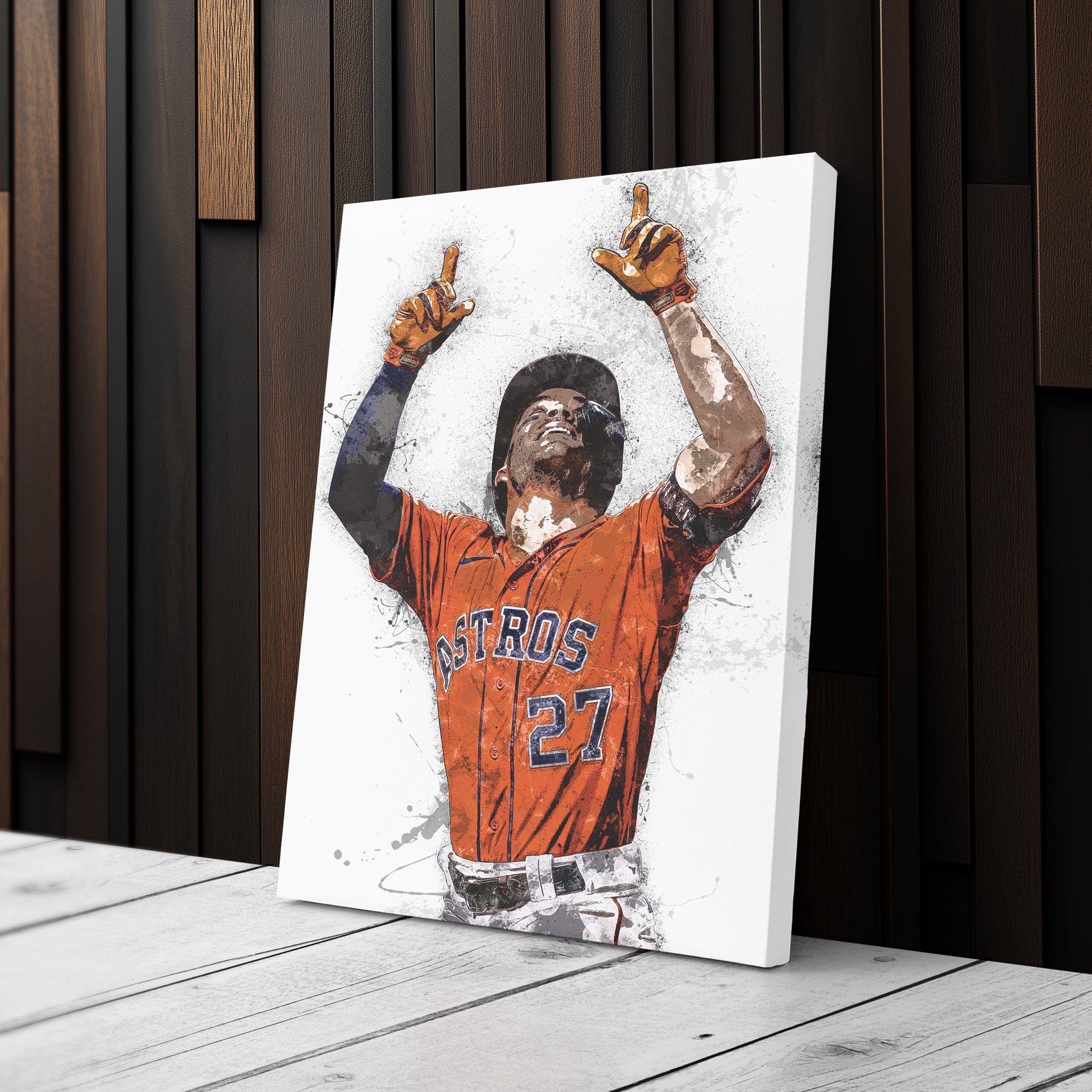 José Altuve Canvas Art - Houston Astros Wall Decor