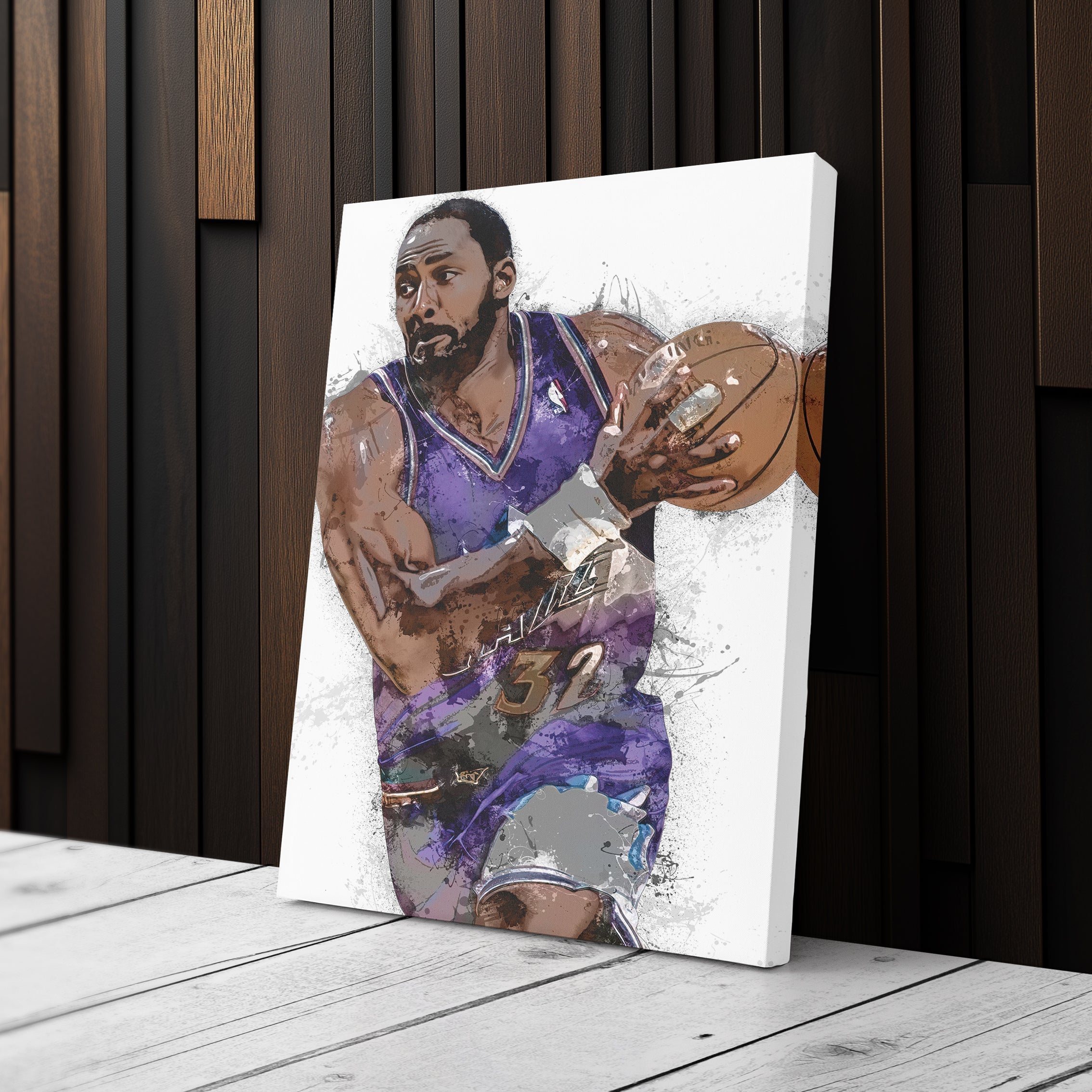 Karl Malone Canvas Art – Utah Jazz Wall Decor