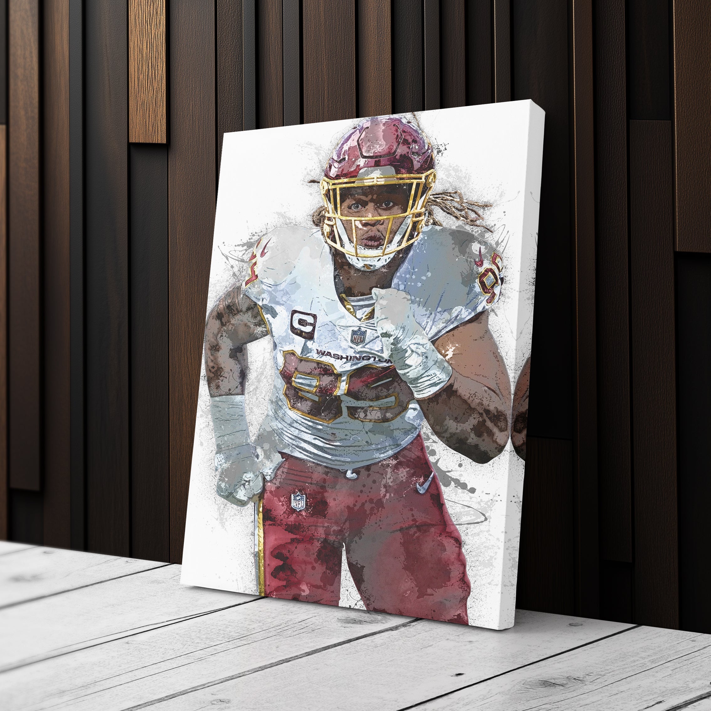 Chase Young Canvas Art – Washington Commanders Wall Decor