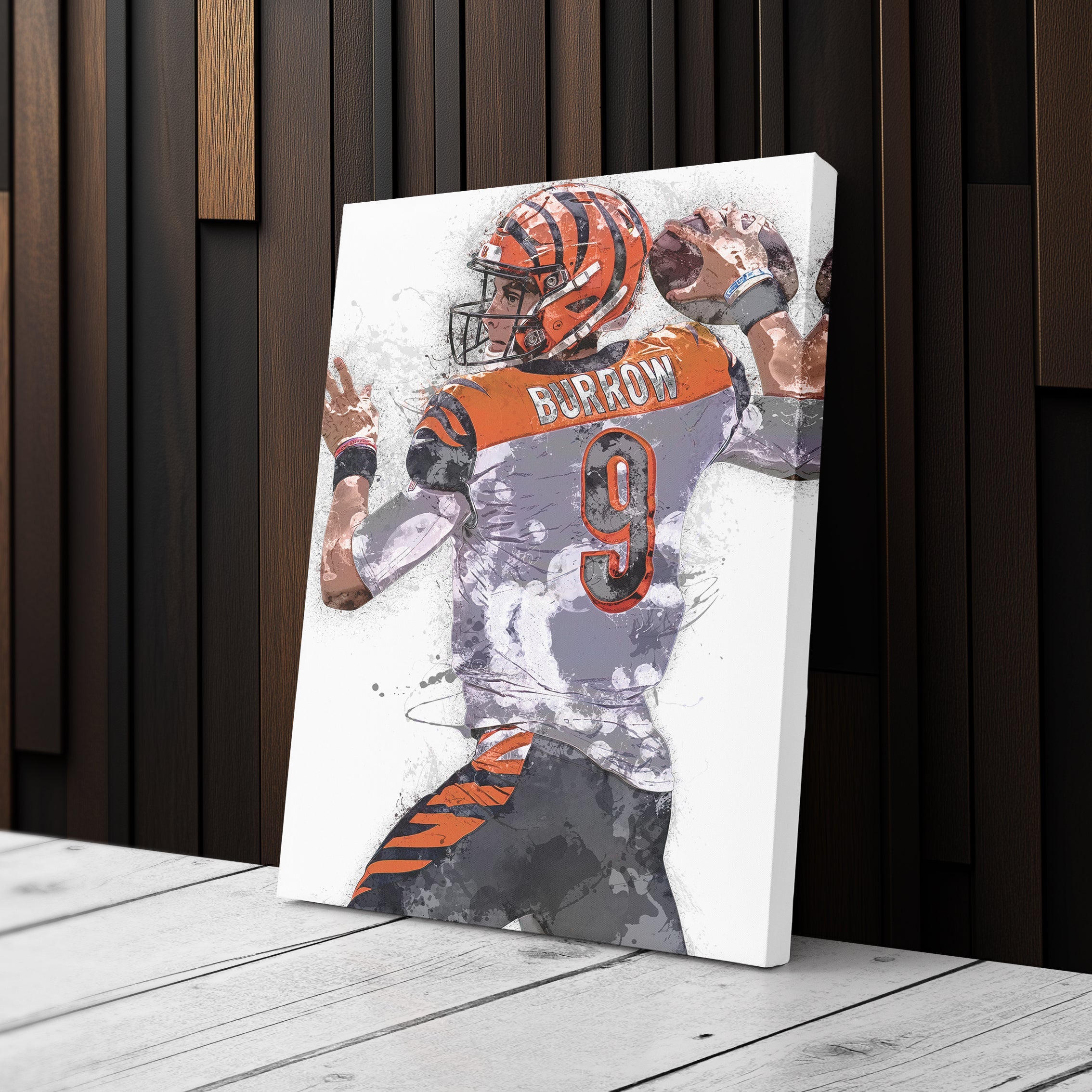 Joe Burrow Bengals Canvas Art – Cincinnati Bengals Wall Decor