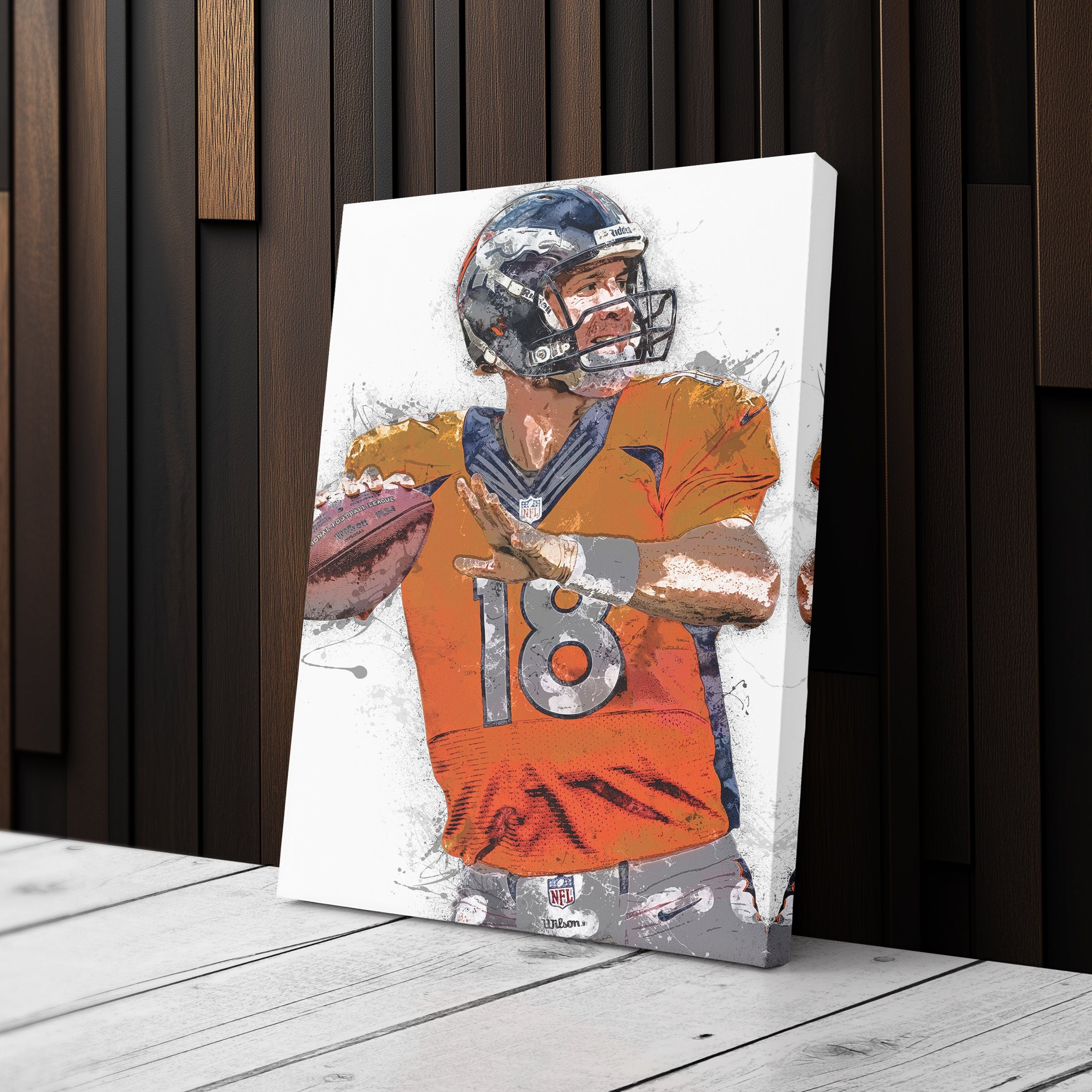 Peyton Manning Canvas Art – Denver Broncos Wall Decor