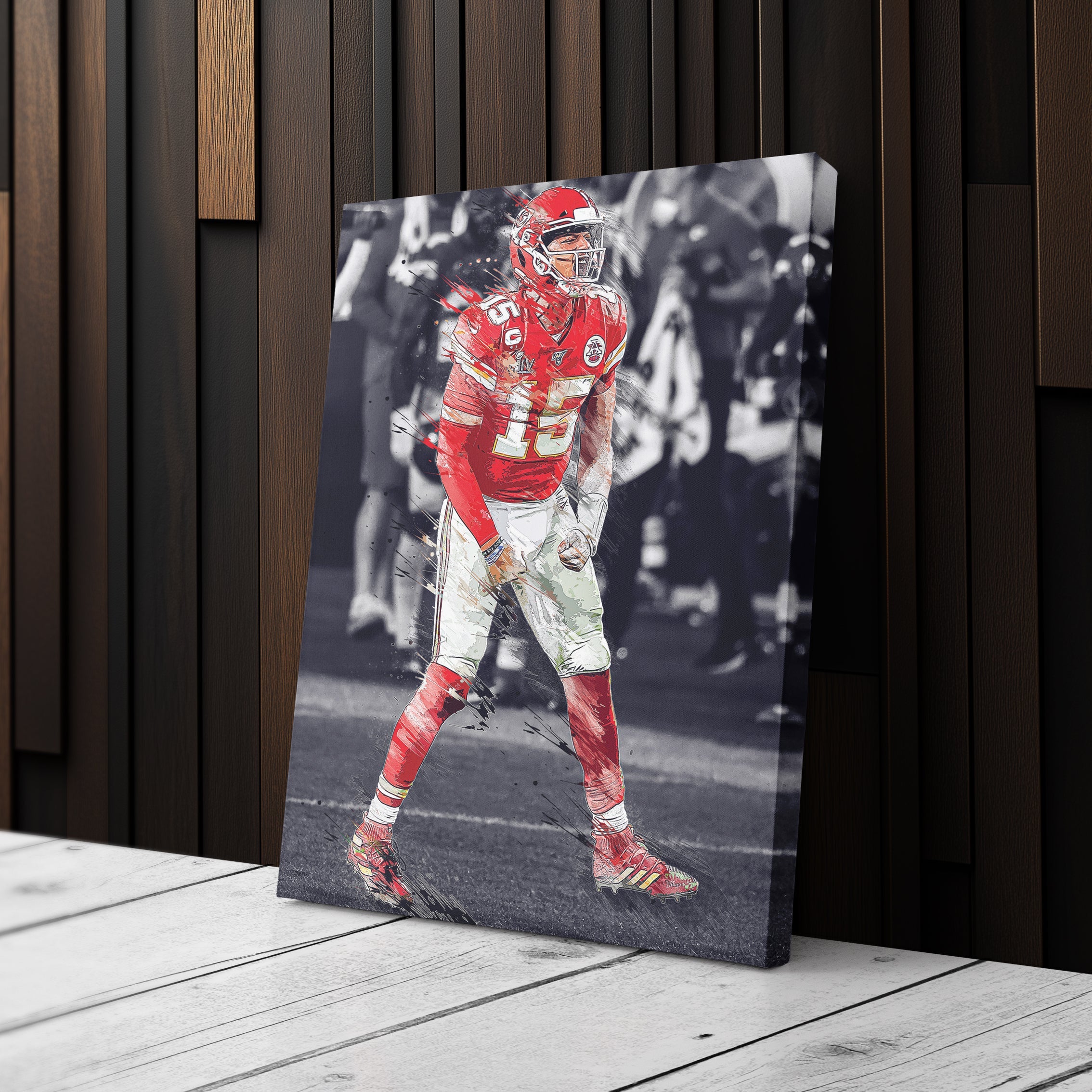 Patrick Mahomes Canvas Art – Chiefs Celebration Wall Decor
