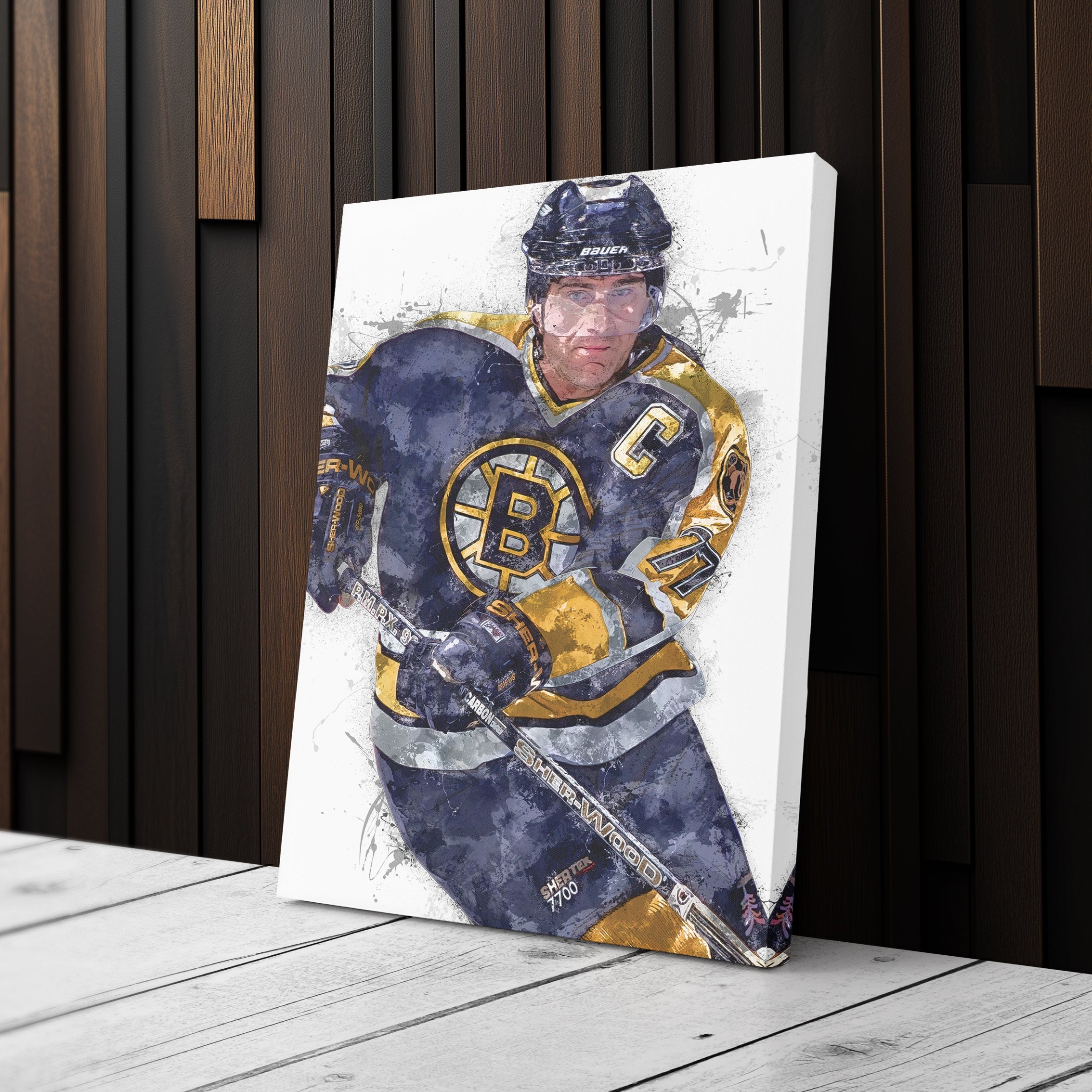 Ray Bourque Canvas Art – Boston Bruins Wall Decor