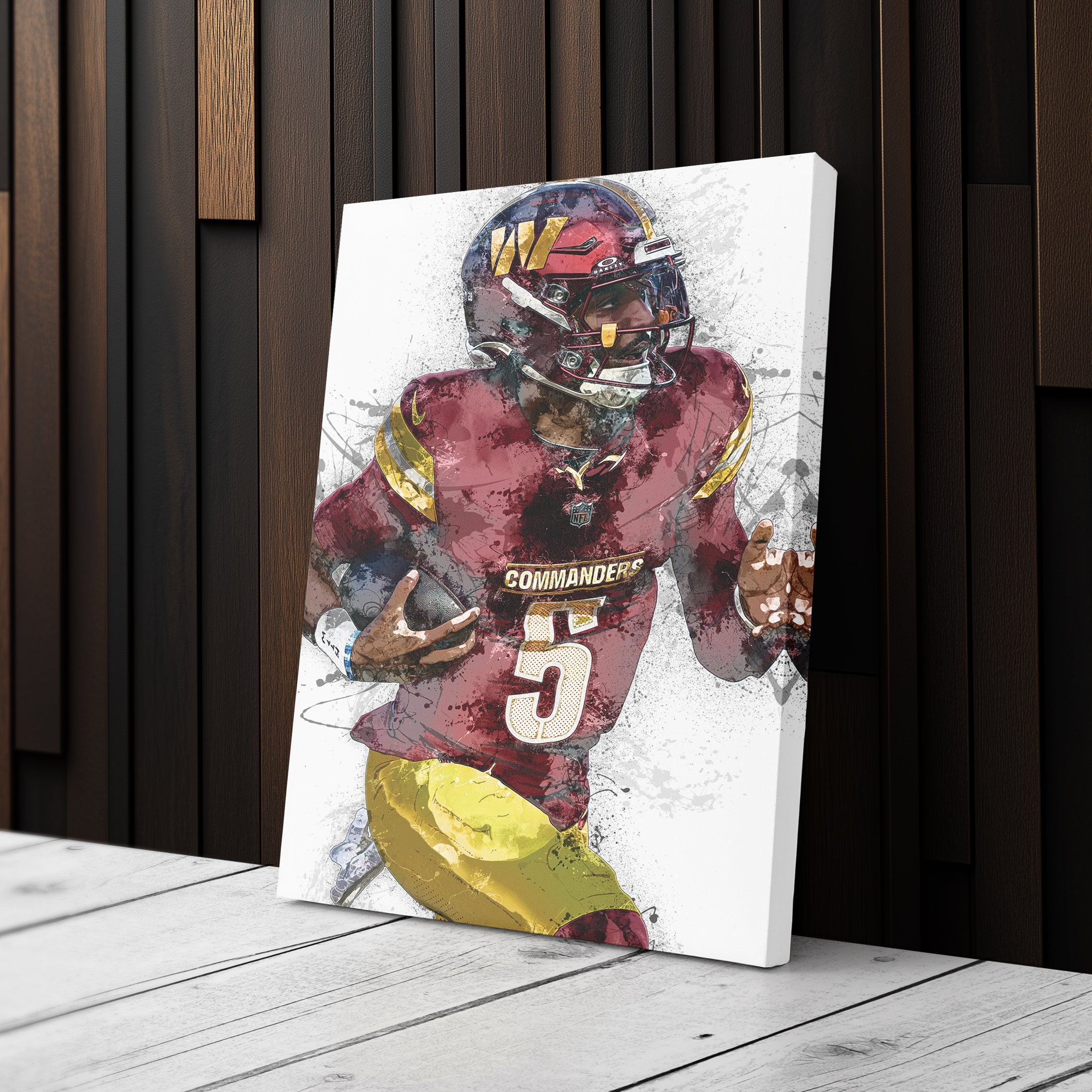 Jayden Daniels Canvas Art – Washington Commanders Wall Decor