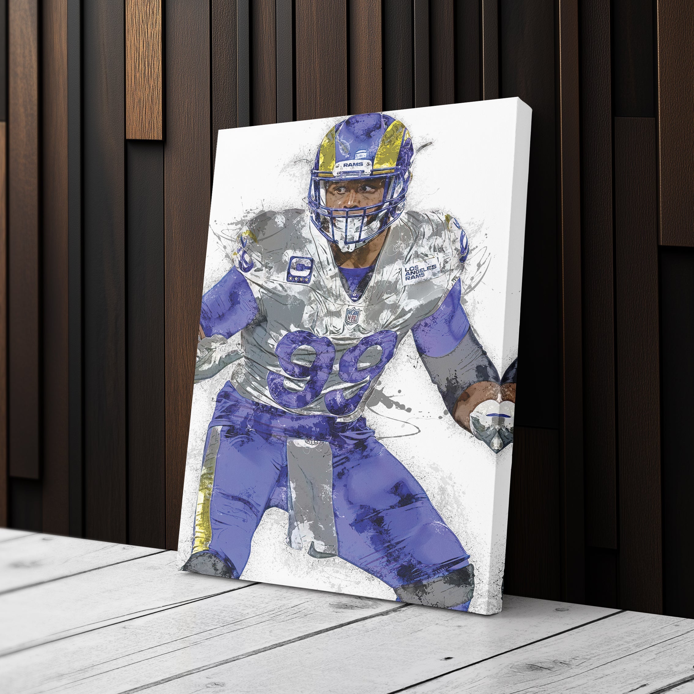 Aaron Donald Canvas Art – Los Angeles Rams Wall Decor