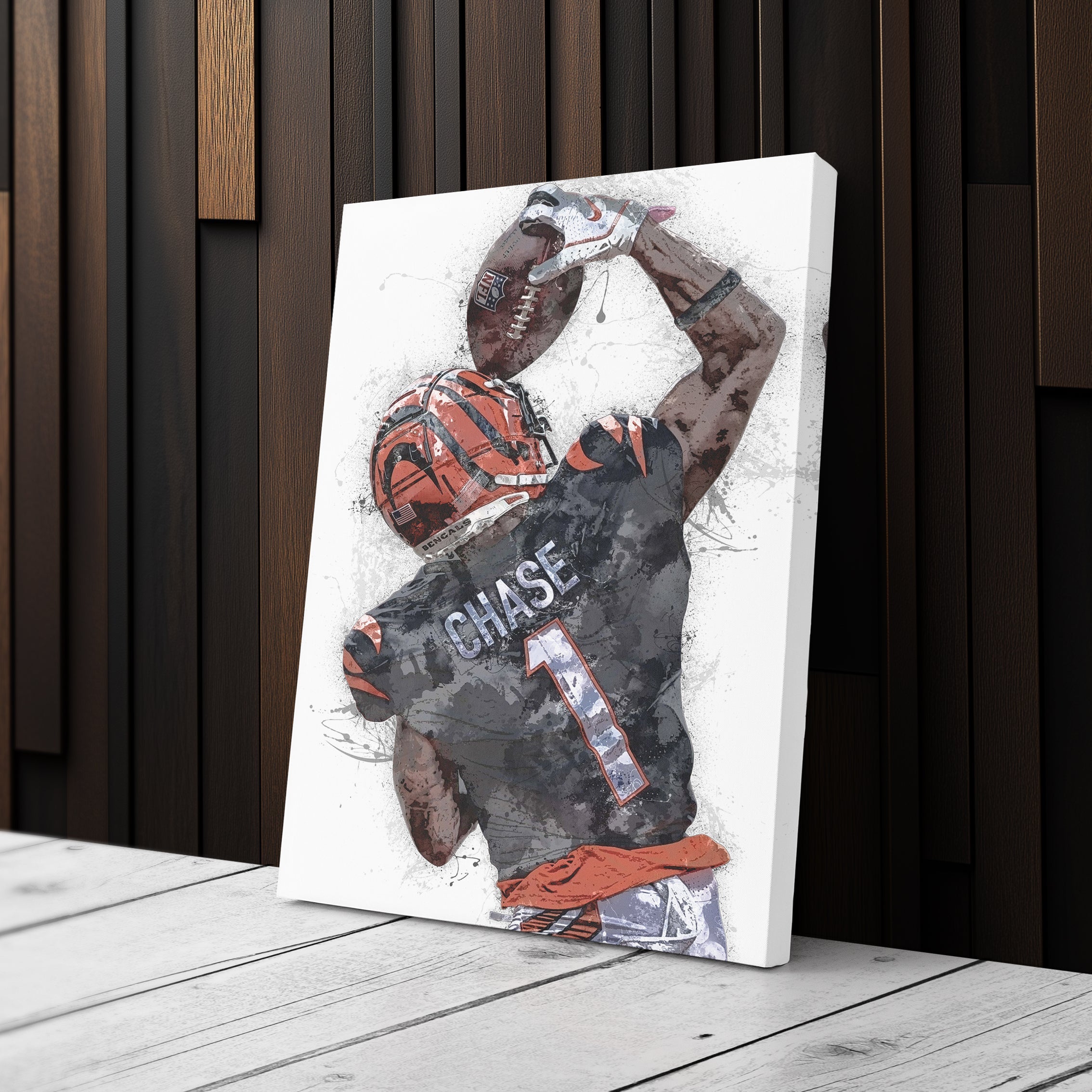 Ja'Marr Chase Bengals Canvas Art – Cincinnati Bengals Wall Decor