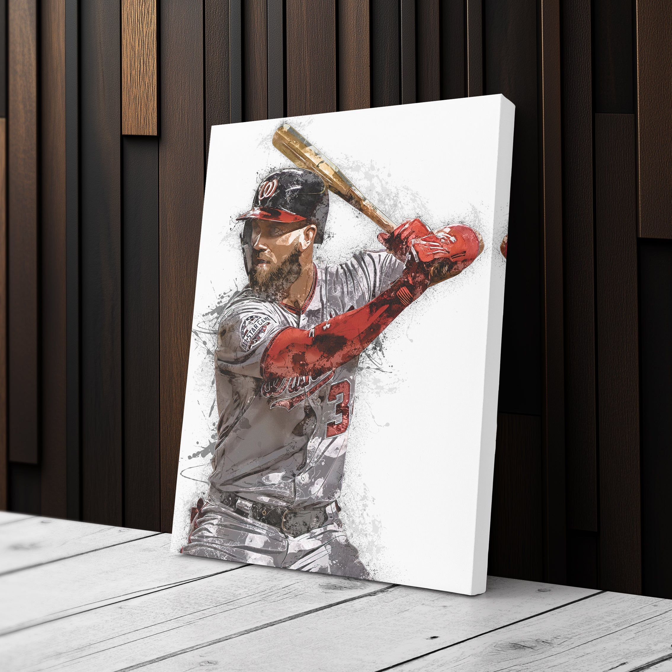 Bryce Harper Canvas Art – Washington Nationals Wall Decor