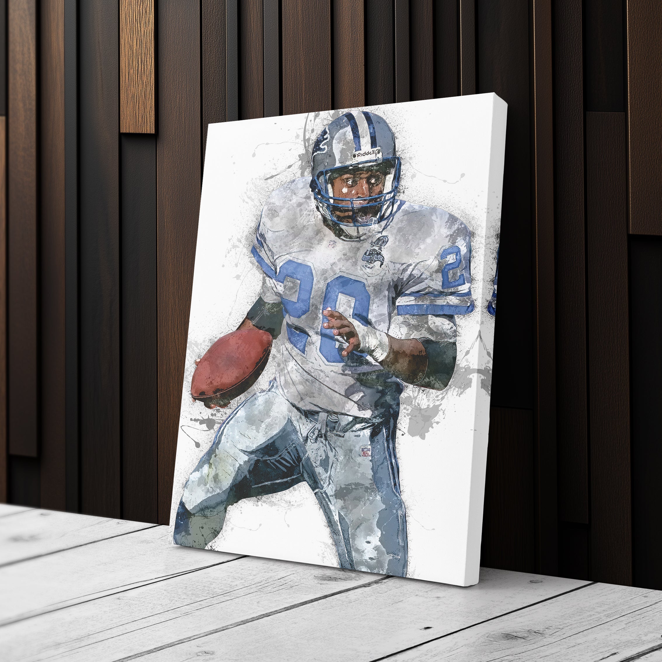 Barry Sanders Canvas Art – Detroit Lions Wall Decor
