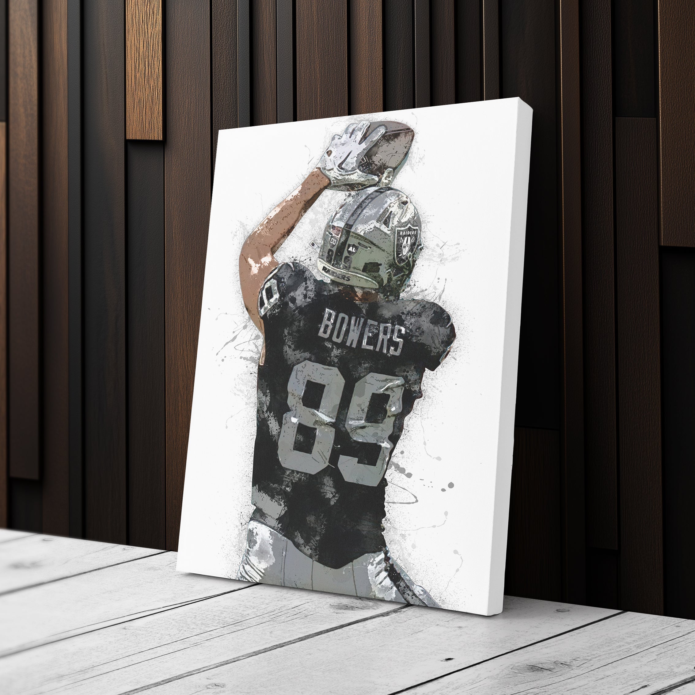 Brock Bowers Canvas Art – Las Vegas Raiders Wall Decor