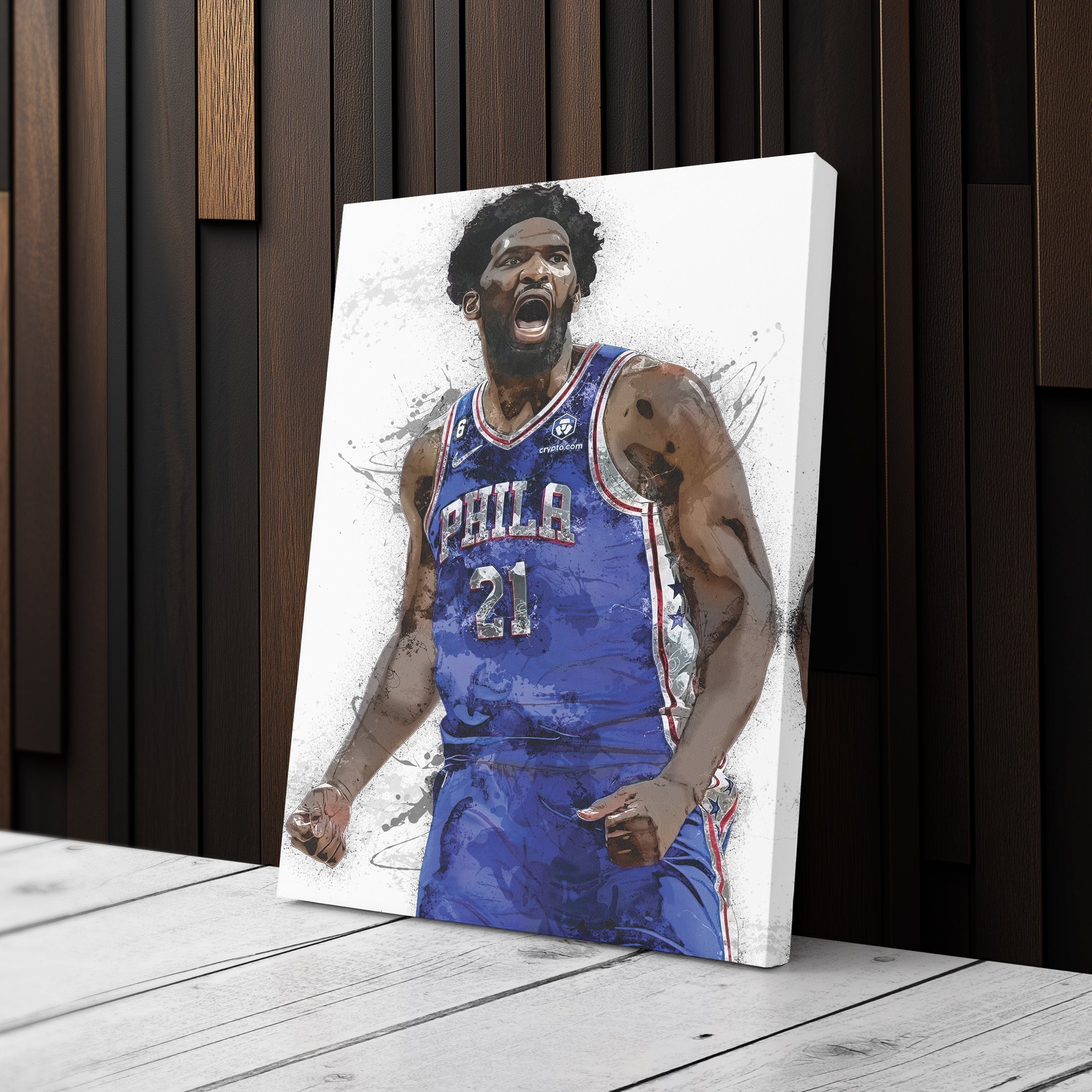 Joel Embiid Canvas Art – Philadelphia 76ers Wall Decor