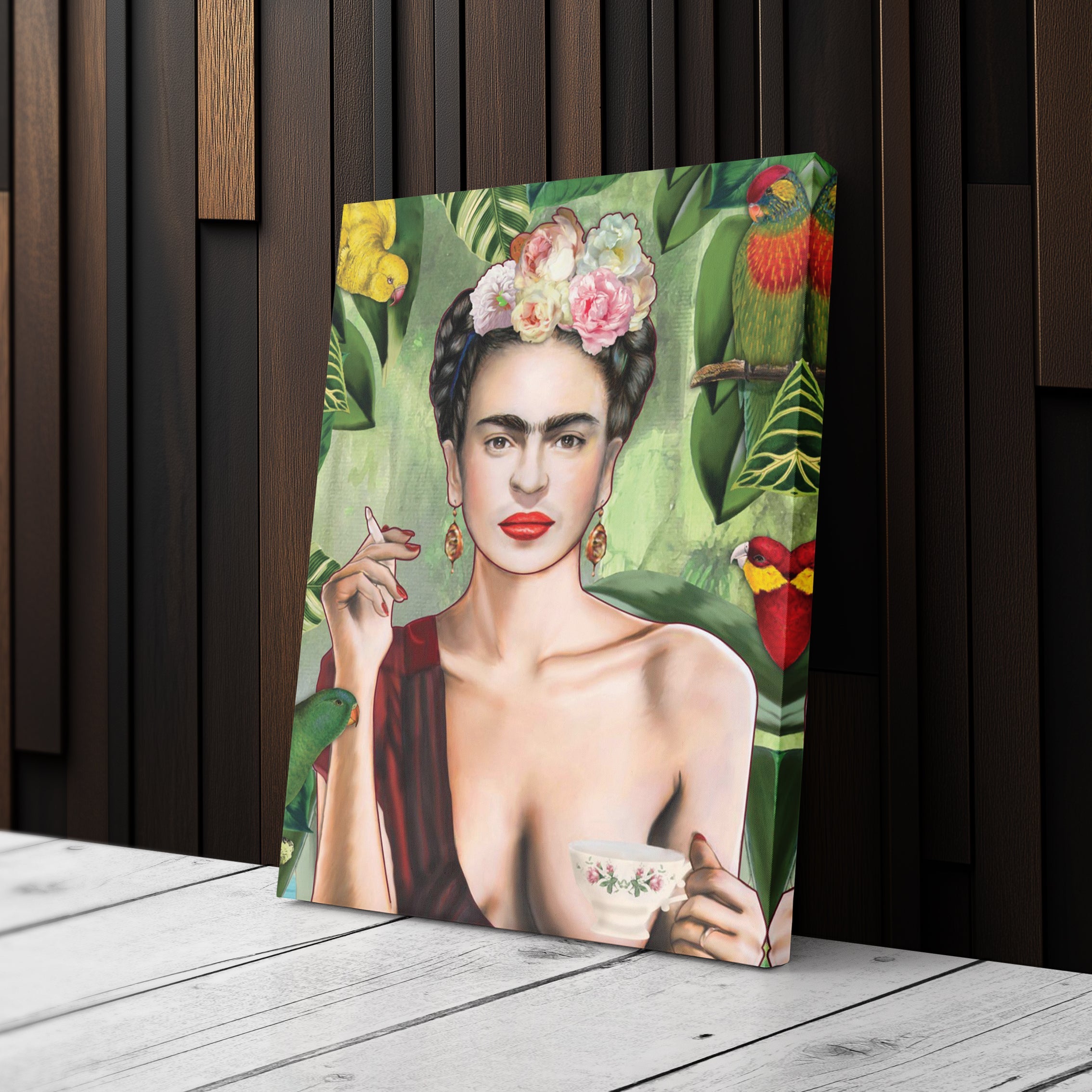 Frida Kahlo Canvas Art – Colorful Painter Wall Decor