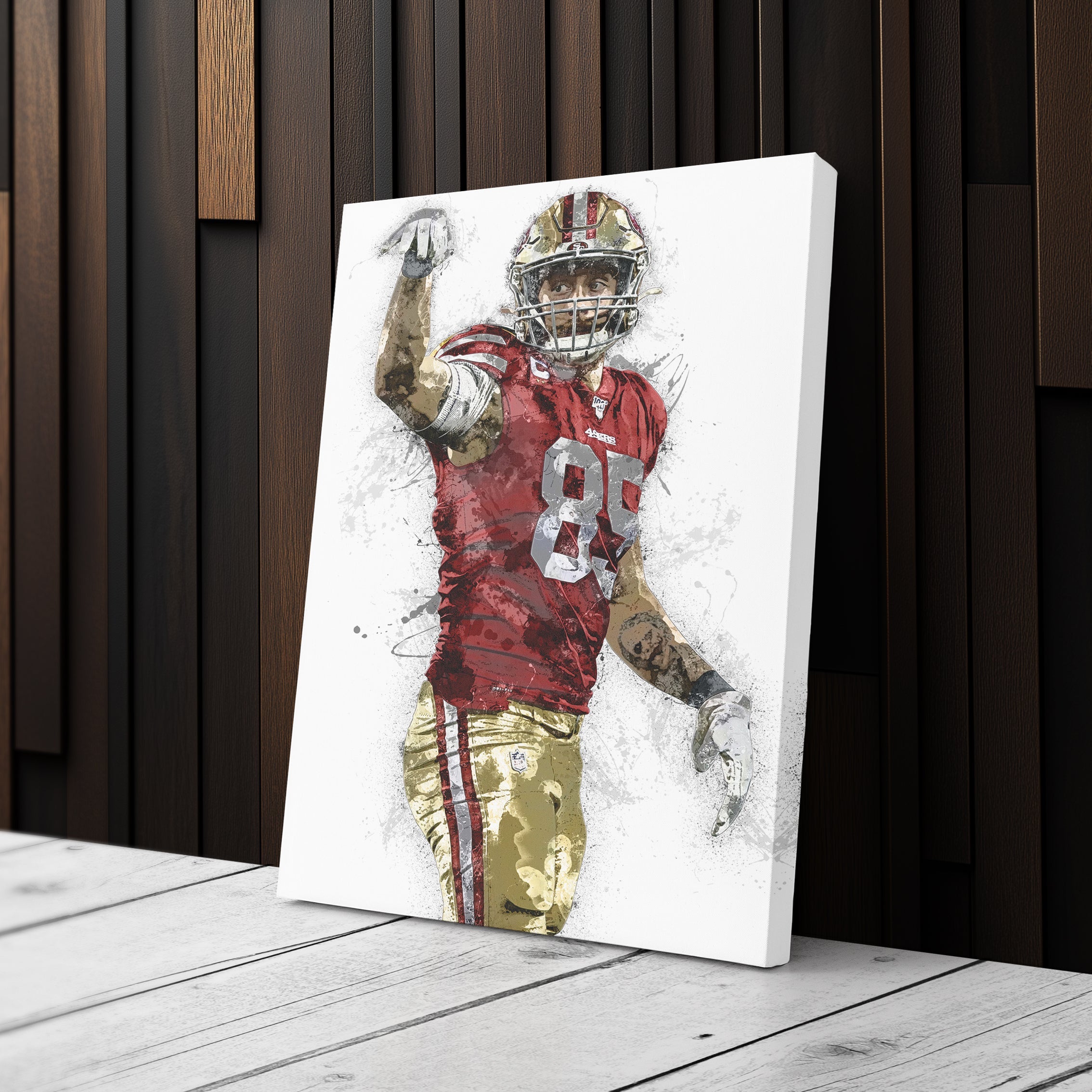 George Kittle Canvas Art – San Francisco 49ers Wall Decor