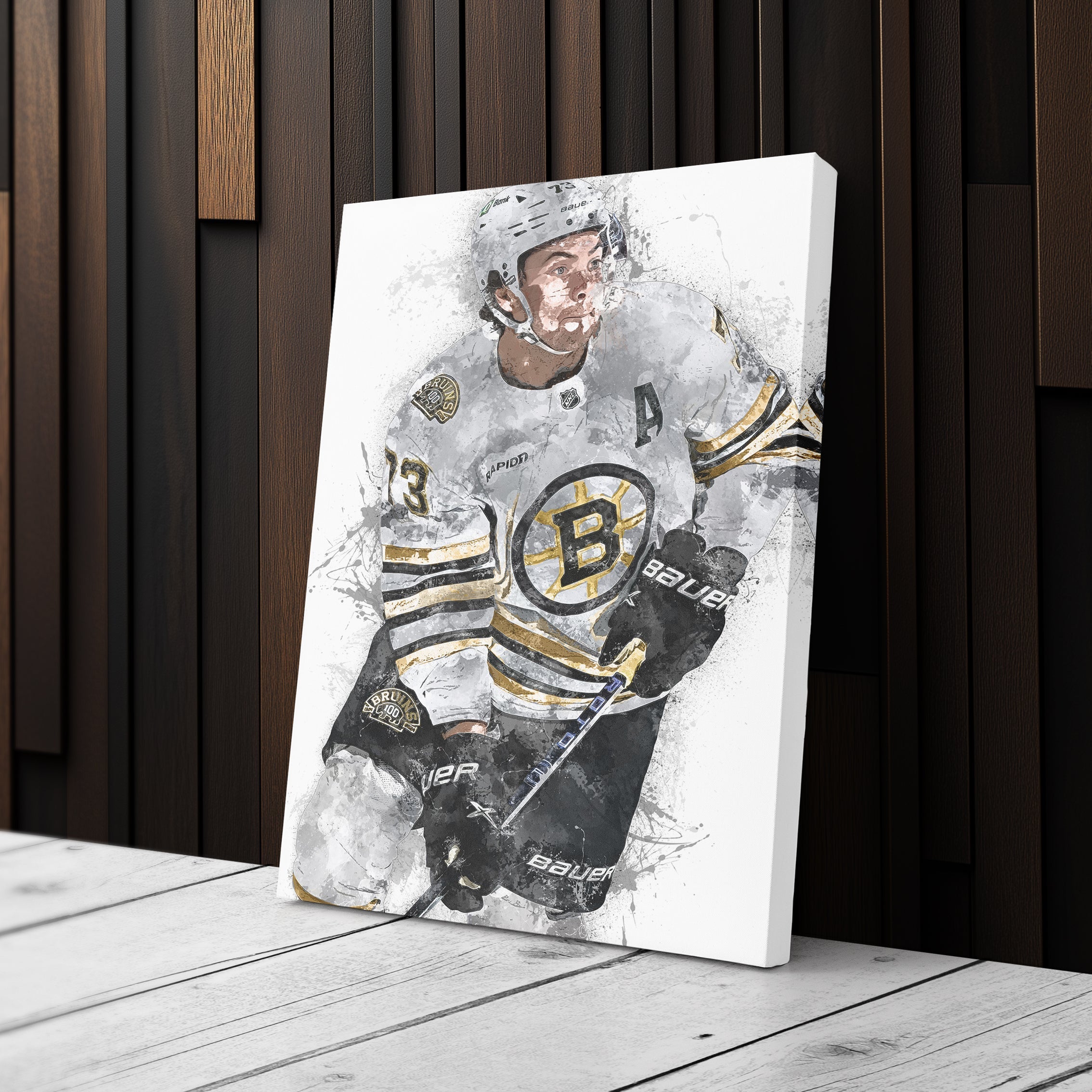Charlie McAvoy Canvas Art – Boston Bruins Wall Decor