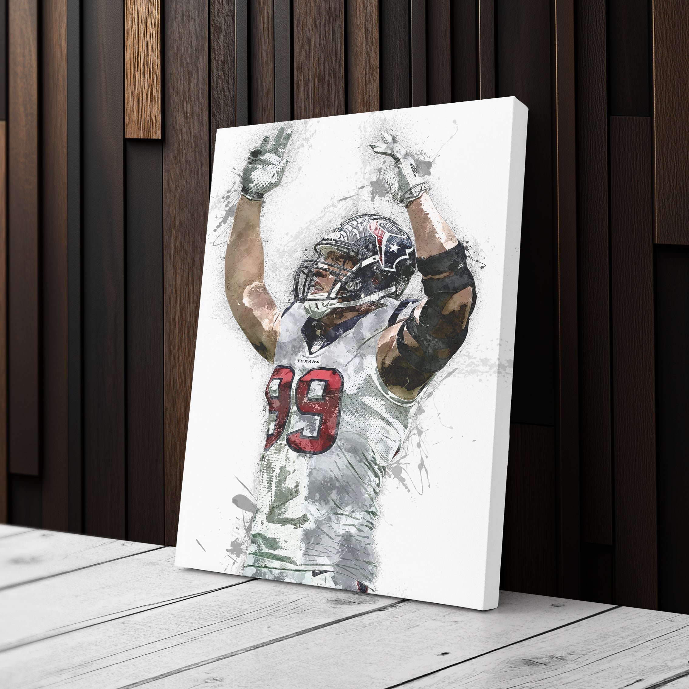 J.J. Watt Canvas Art – Houston Texans Wall Decor