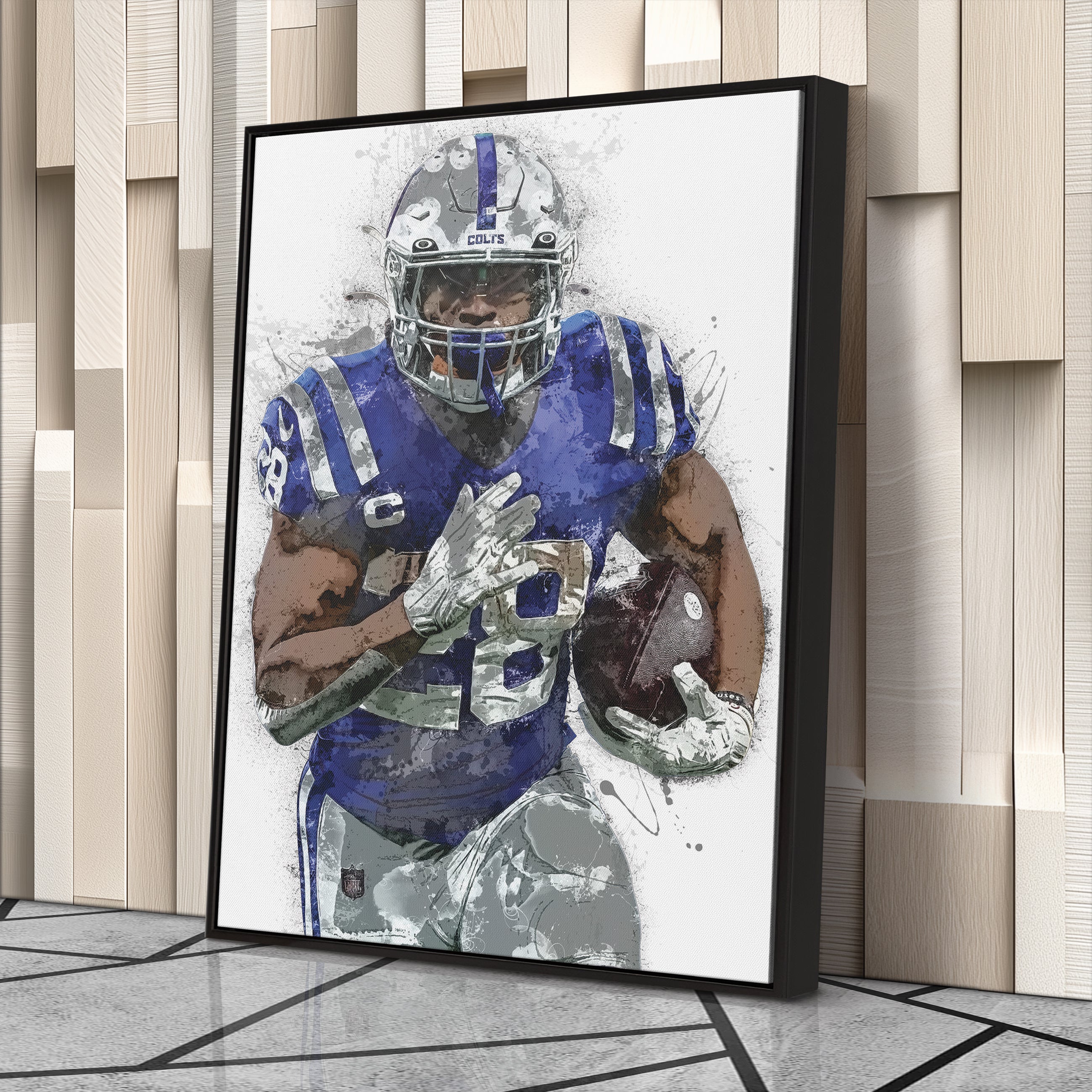 Jonathan Taylor Canvas Art – Indianapolis Colts Wall Decor