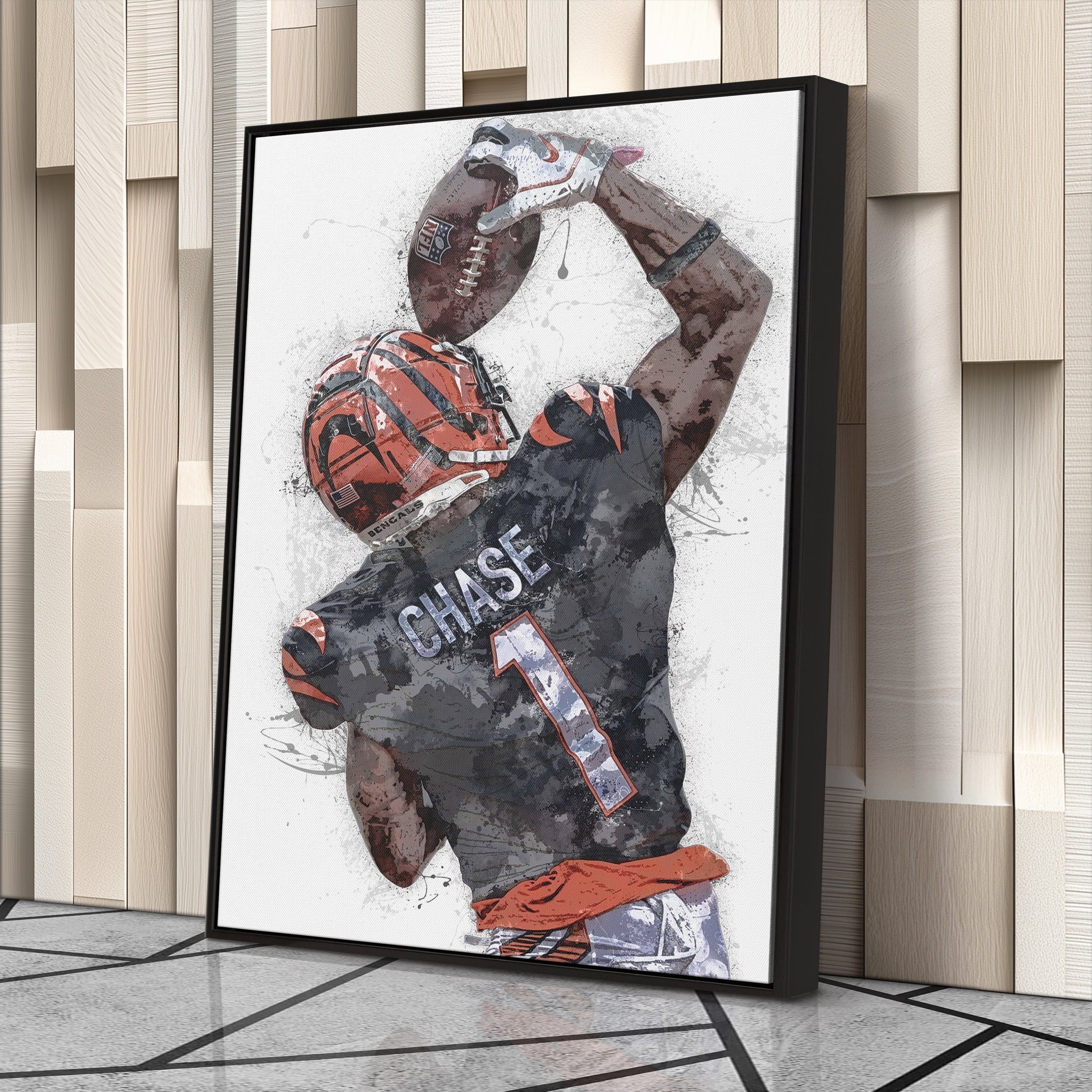 Ja'Marr Chase Bengals Canvas Art – Cincinnati Bengals Wall Decor