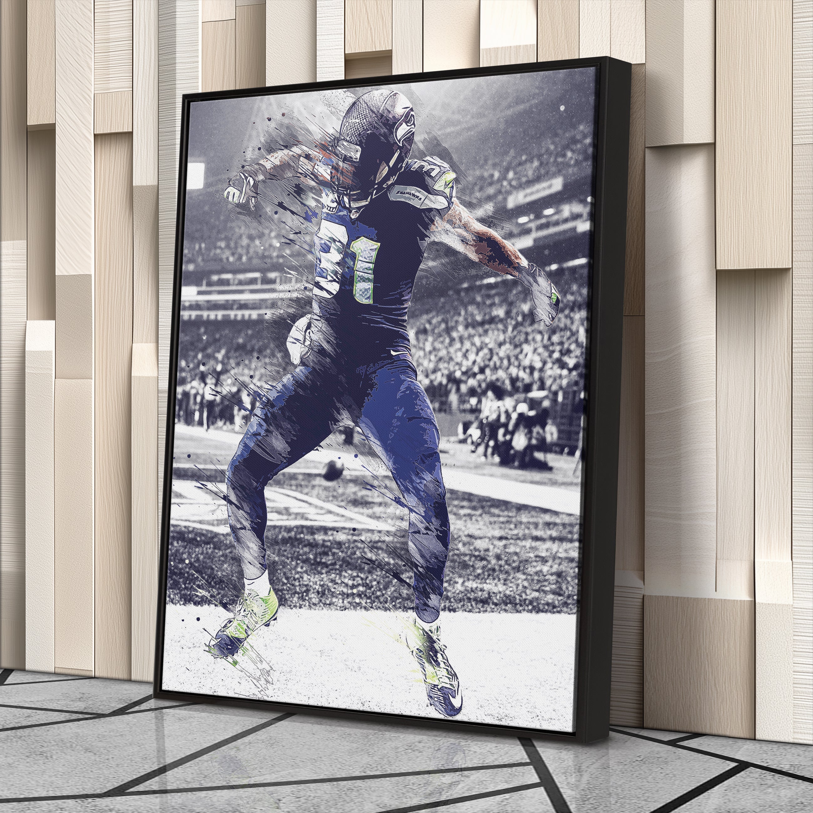 Kam Chancellor Canvas Art – Seahawks Celebration Decor
