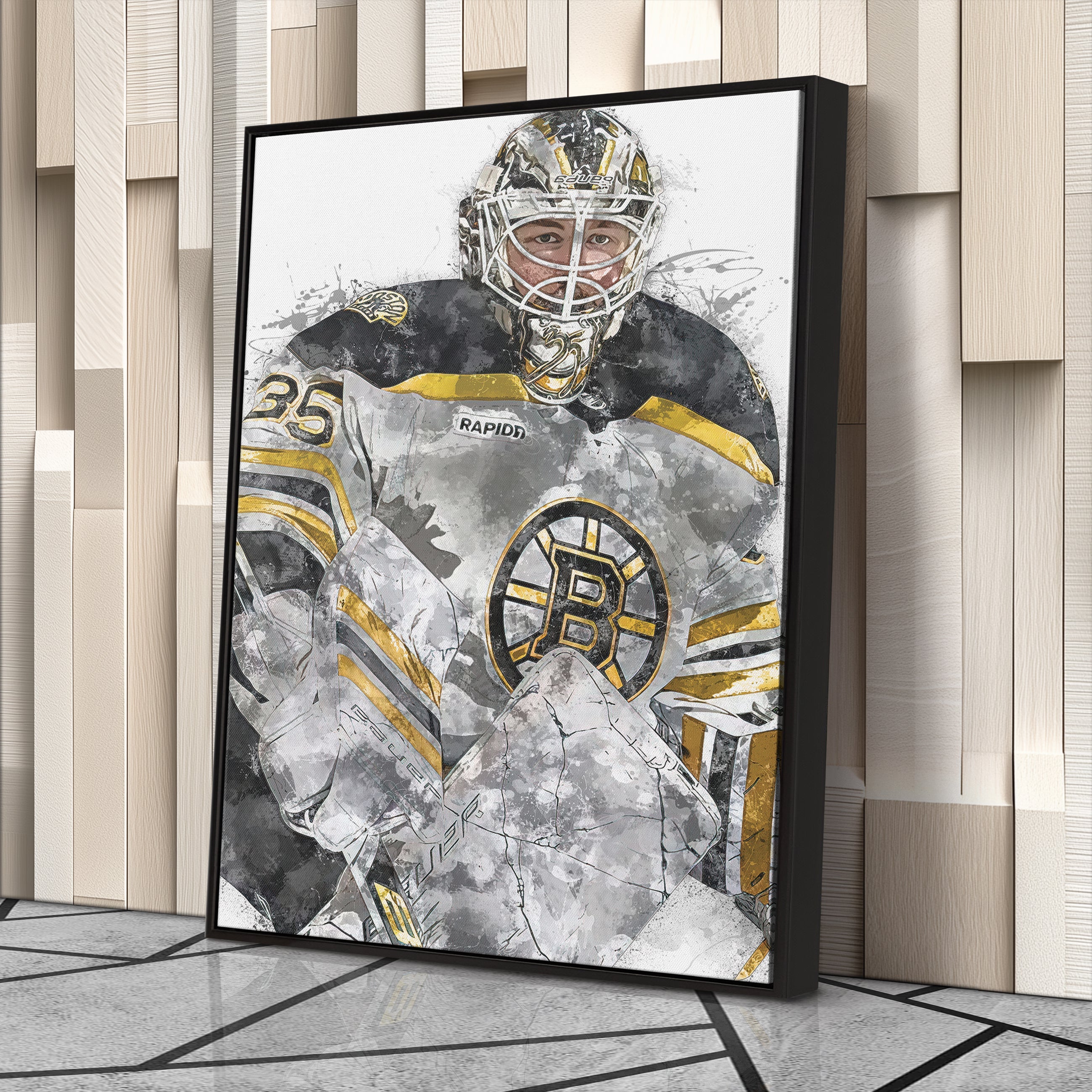 Linus Ullmark Canvas Art – Boston Bruins Wall Decor