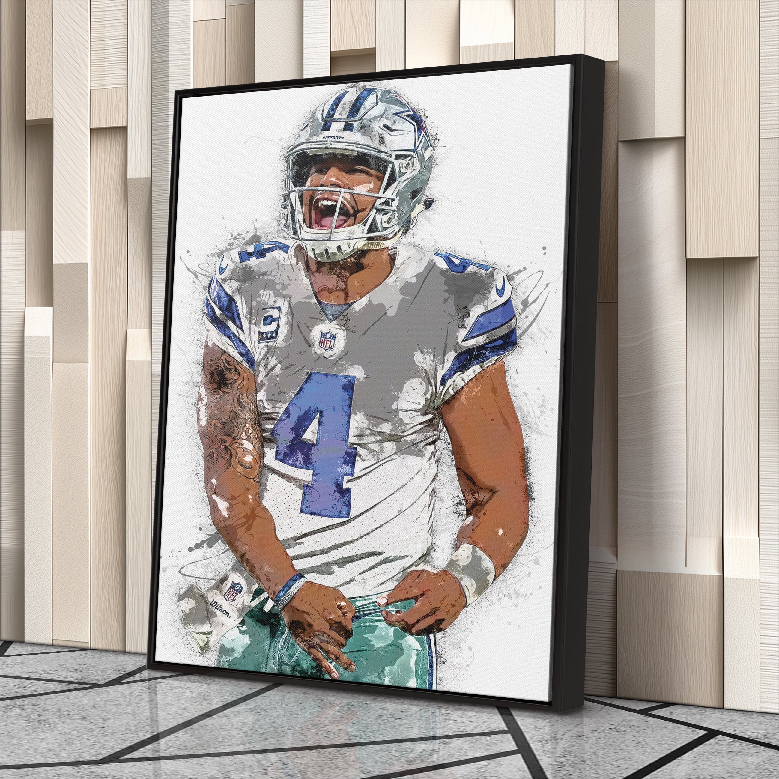 Dak Prescott Canvas Art – Dallas Cowboys Wall Decor