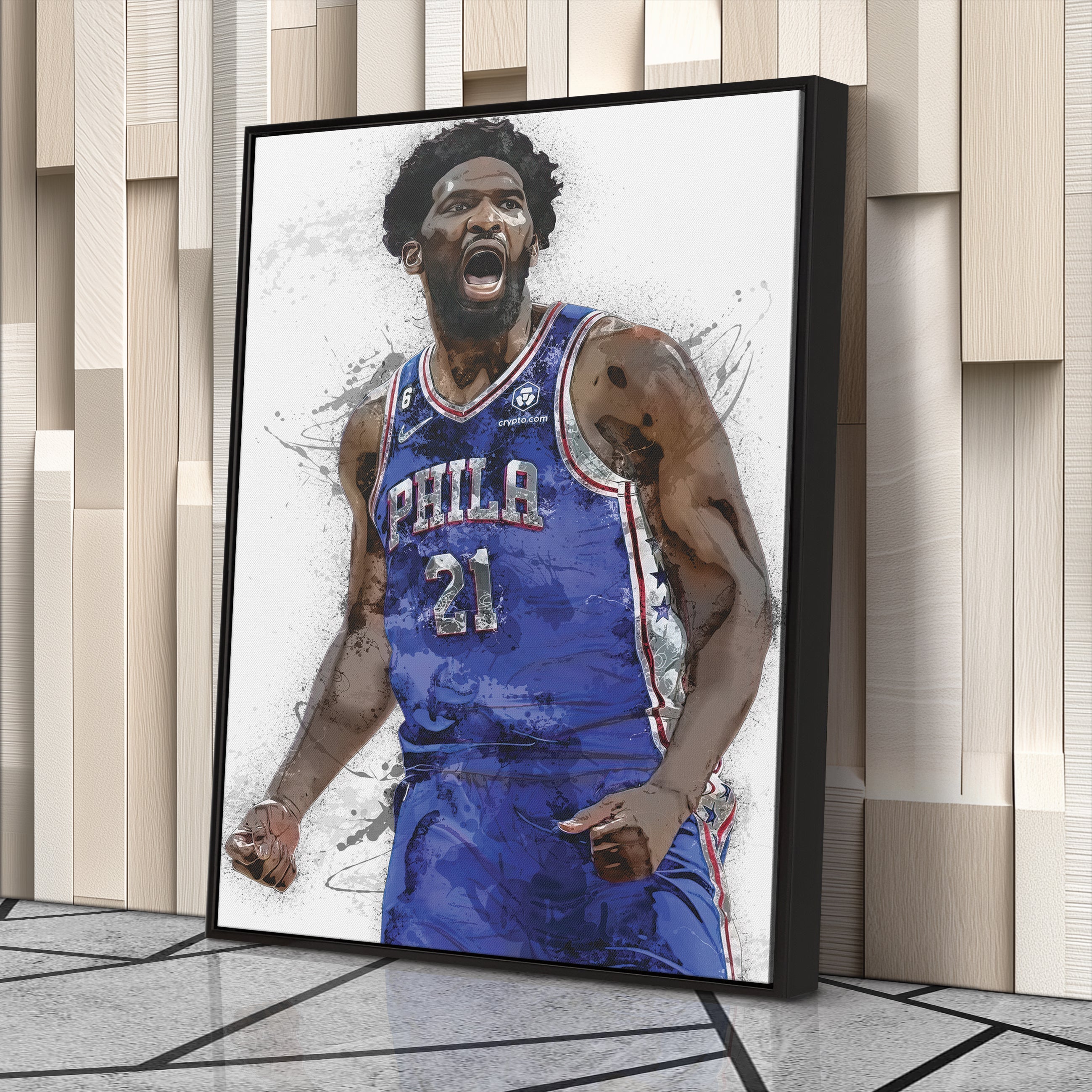 Joel Embiid Canvas Art – Philadelphia 76ers Wall Decor
