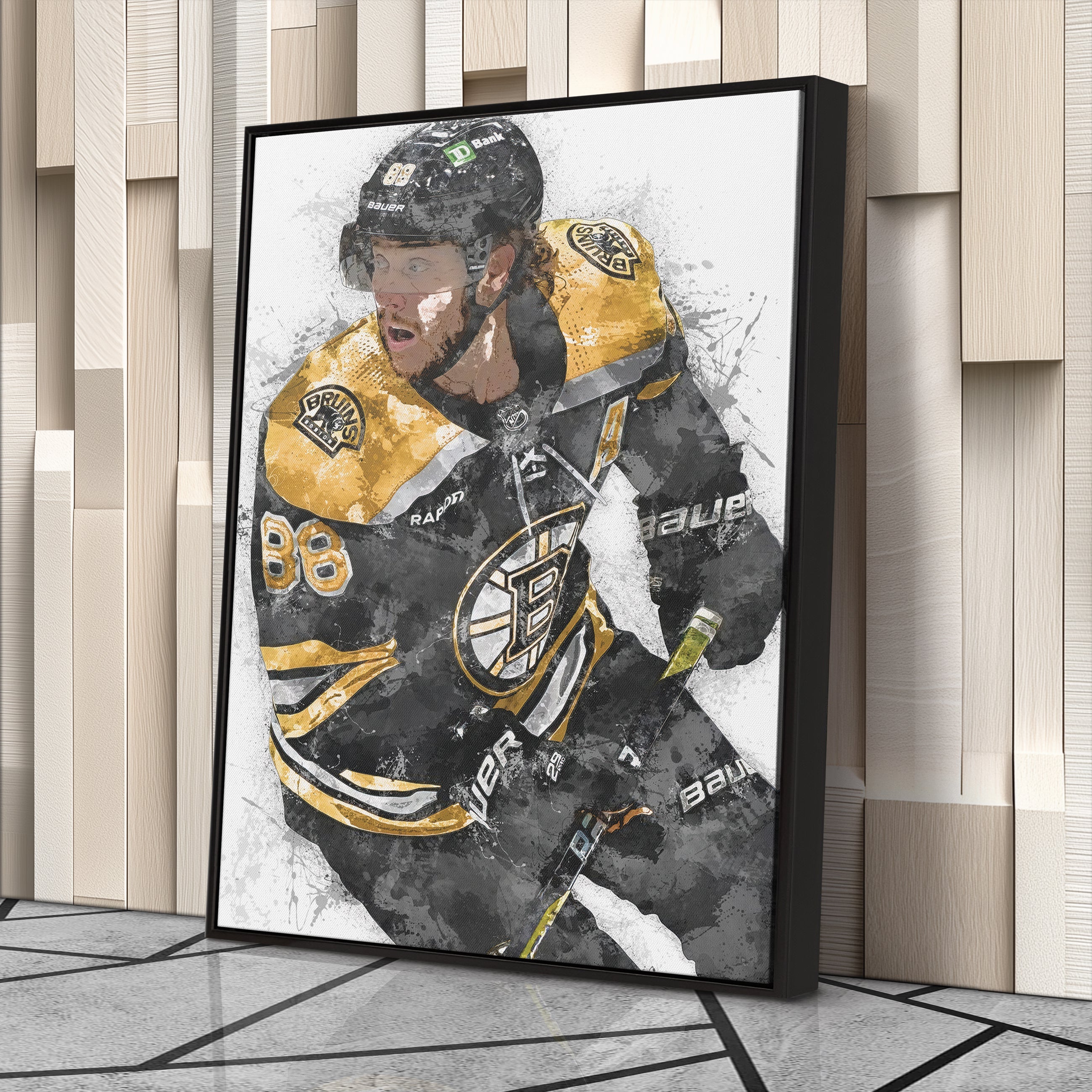 David Pastrnak Canvas Art – Boston Bruins Wall Decor