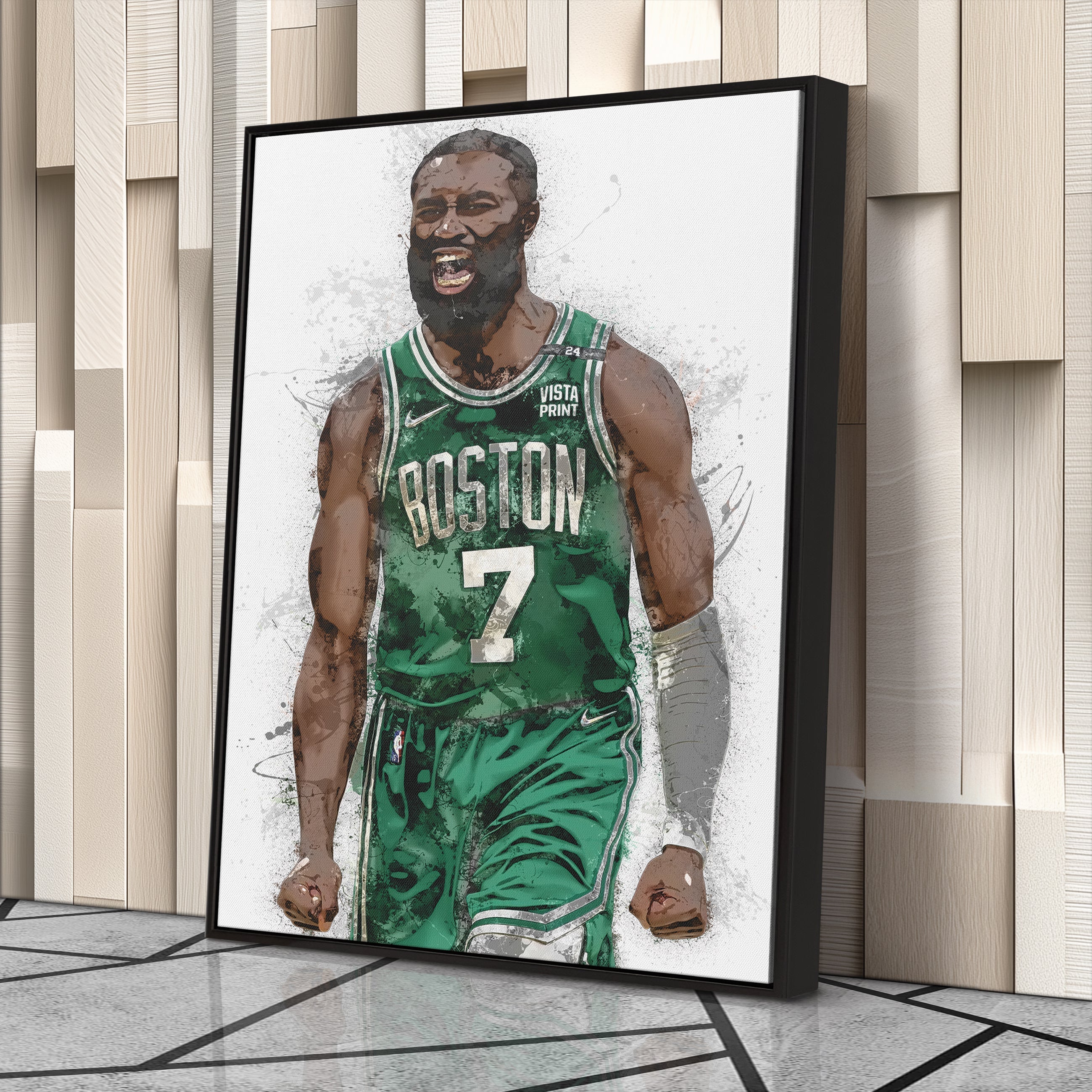 Jaylen Brown Canvas Art – Boston Celtics Wall Decor