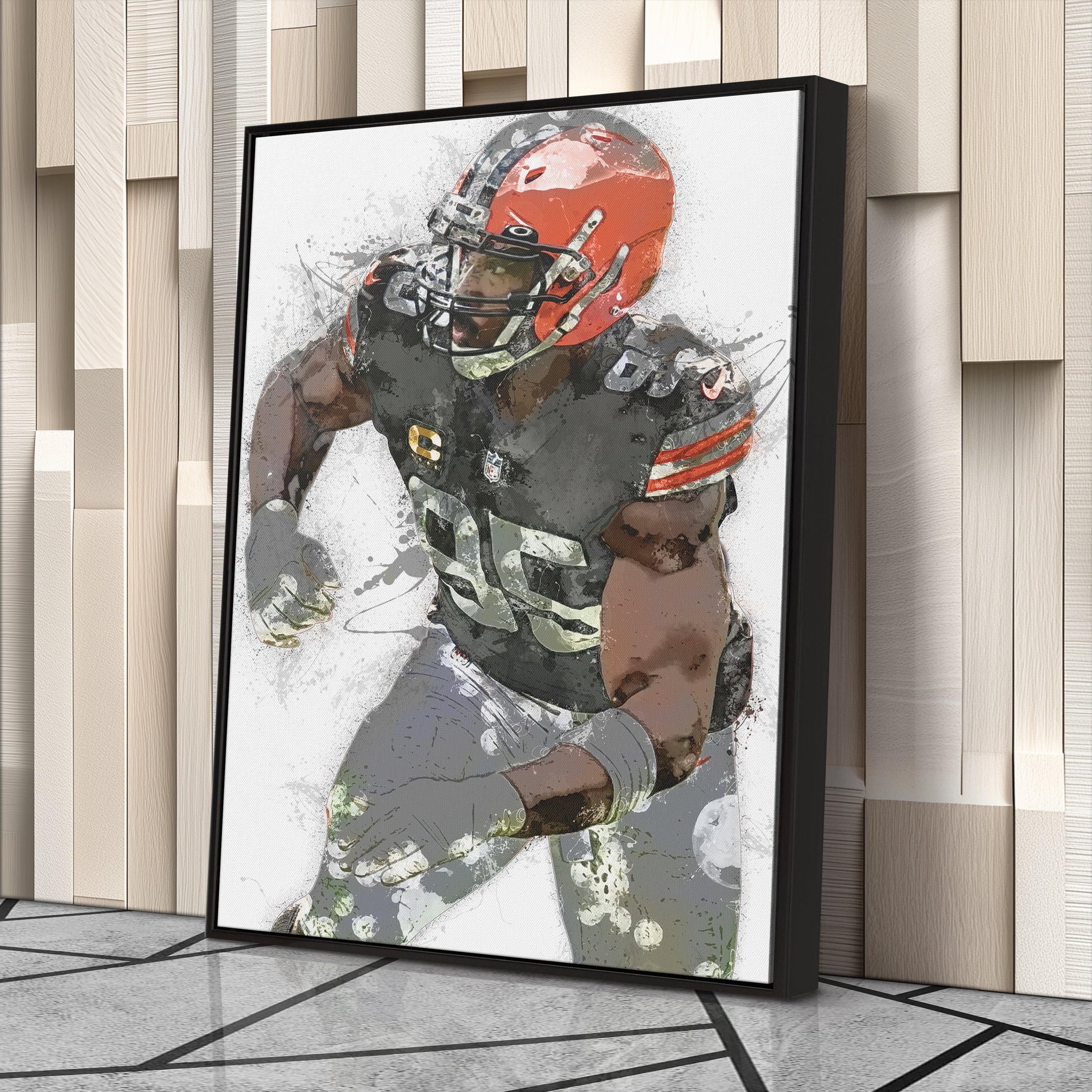 Myles Garrett Canvas Art – Cleveland Browns Wall Decor