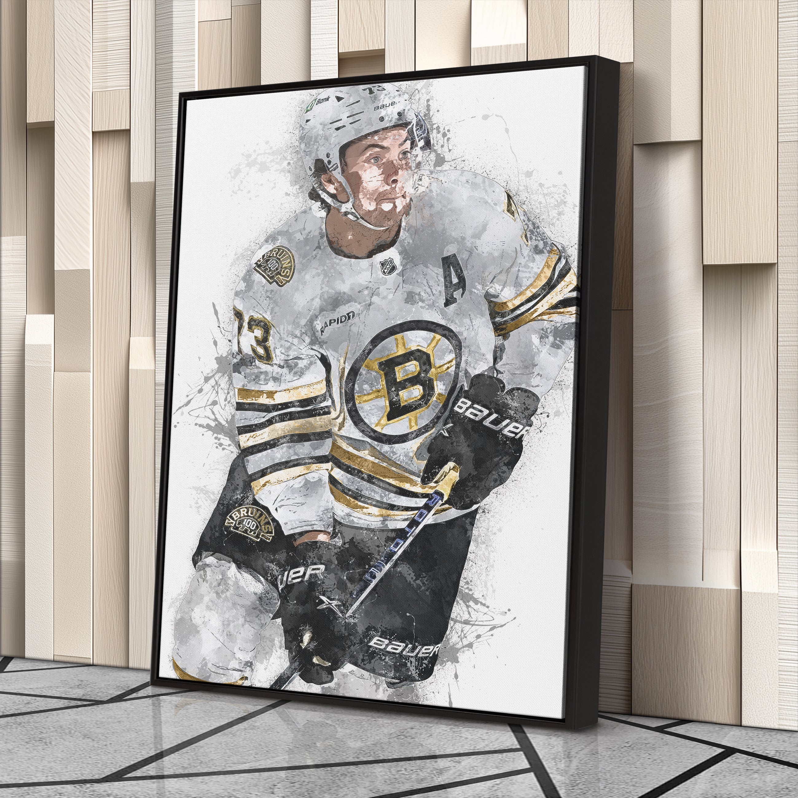 Charlie McAvoy Canvas Art – Boston Bruins Wall Decor