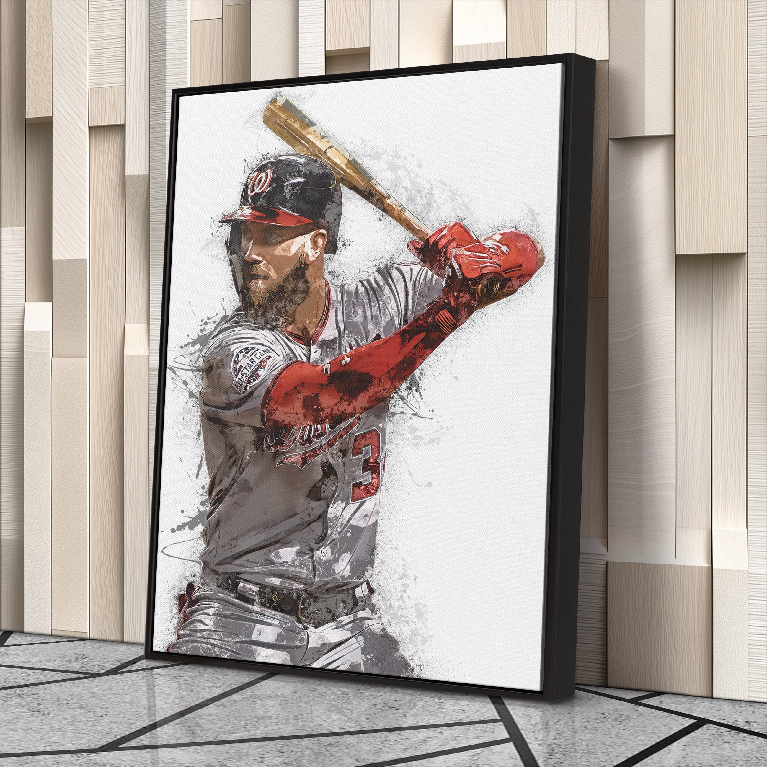 Bryce Harper Canvas Art – Washington Nationals Wall Decor