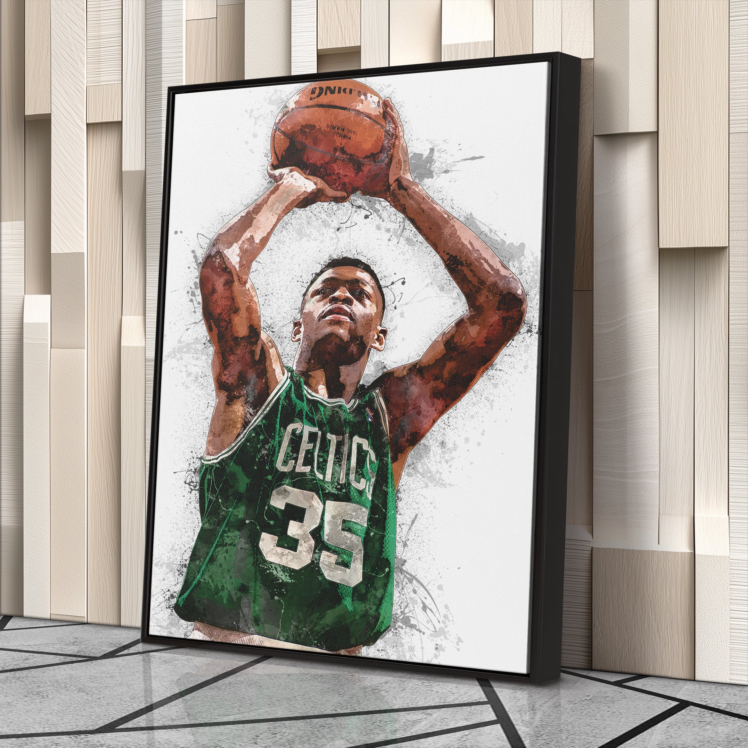 Reggie Lewis Canvas Art – Boston Celtics Wall Decor