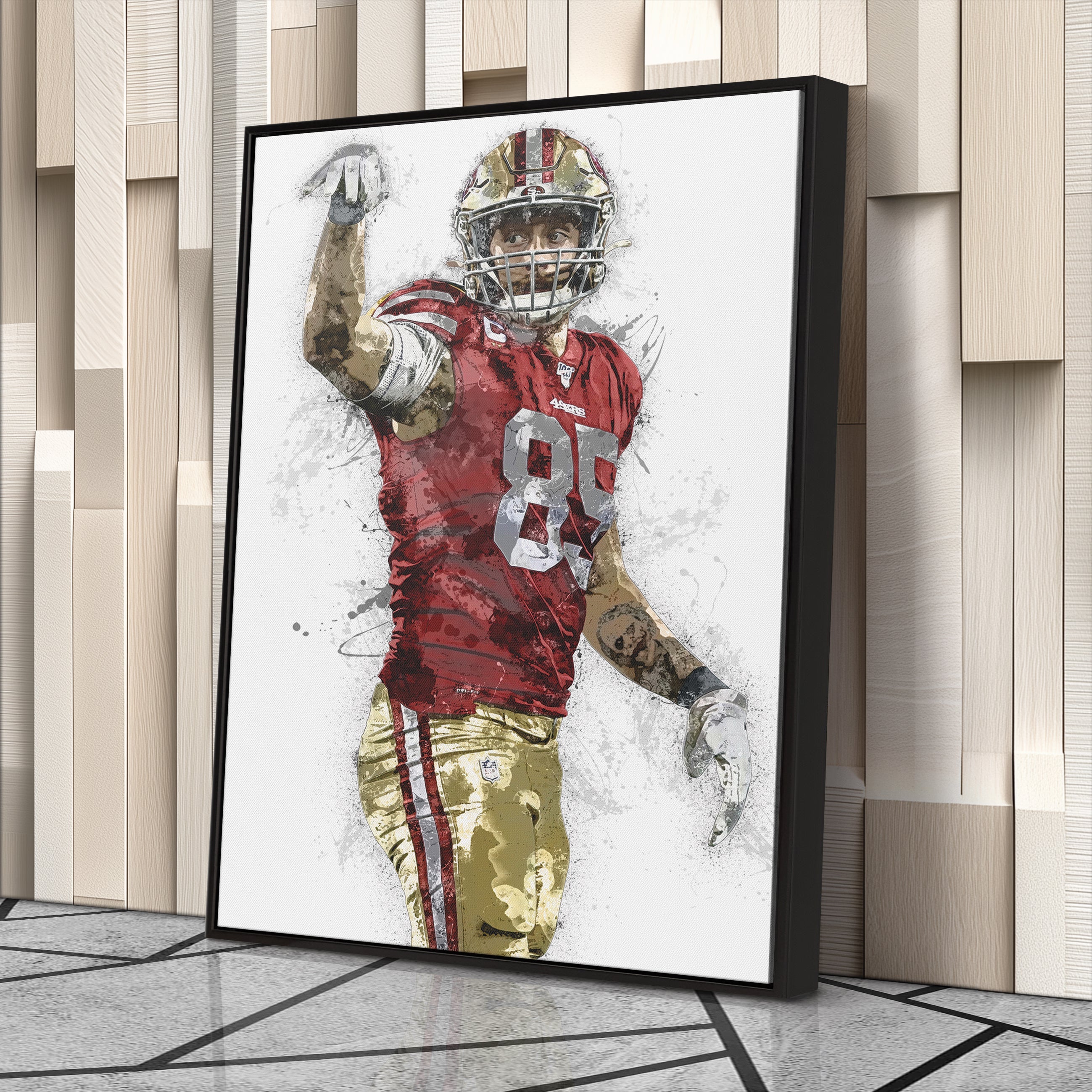 George Kittle Canvas Art – San Francisco 49ers Wall Decor