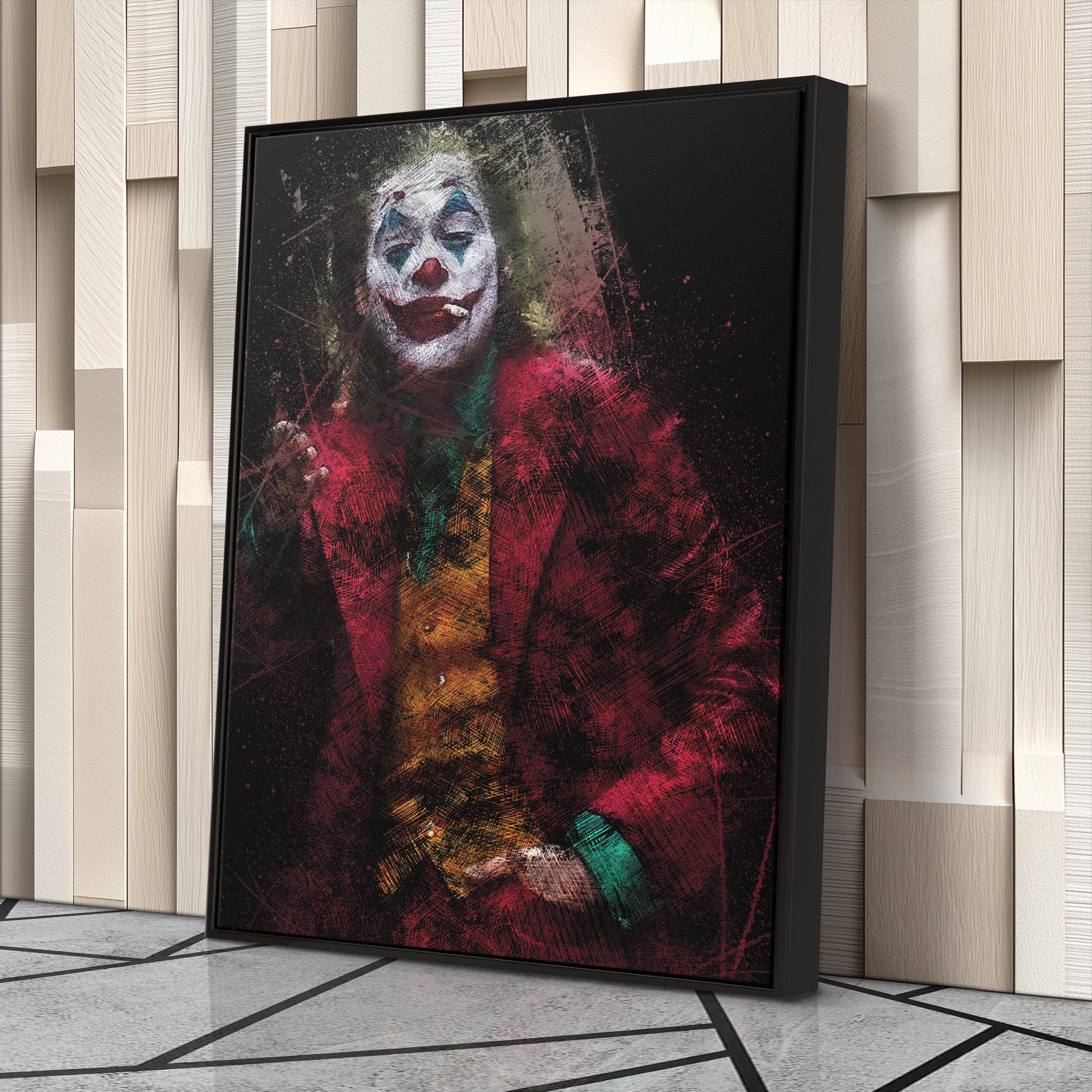 Joker Smoking Canvas – Dark Villain Wall Art Gift for Movie & Comic Fans