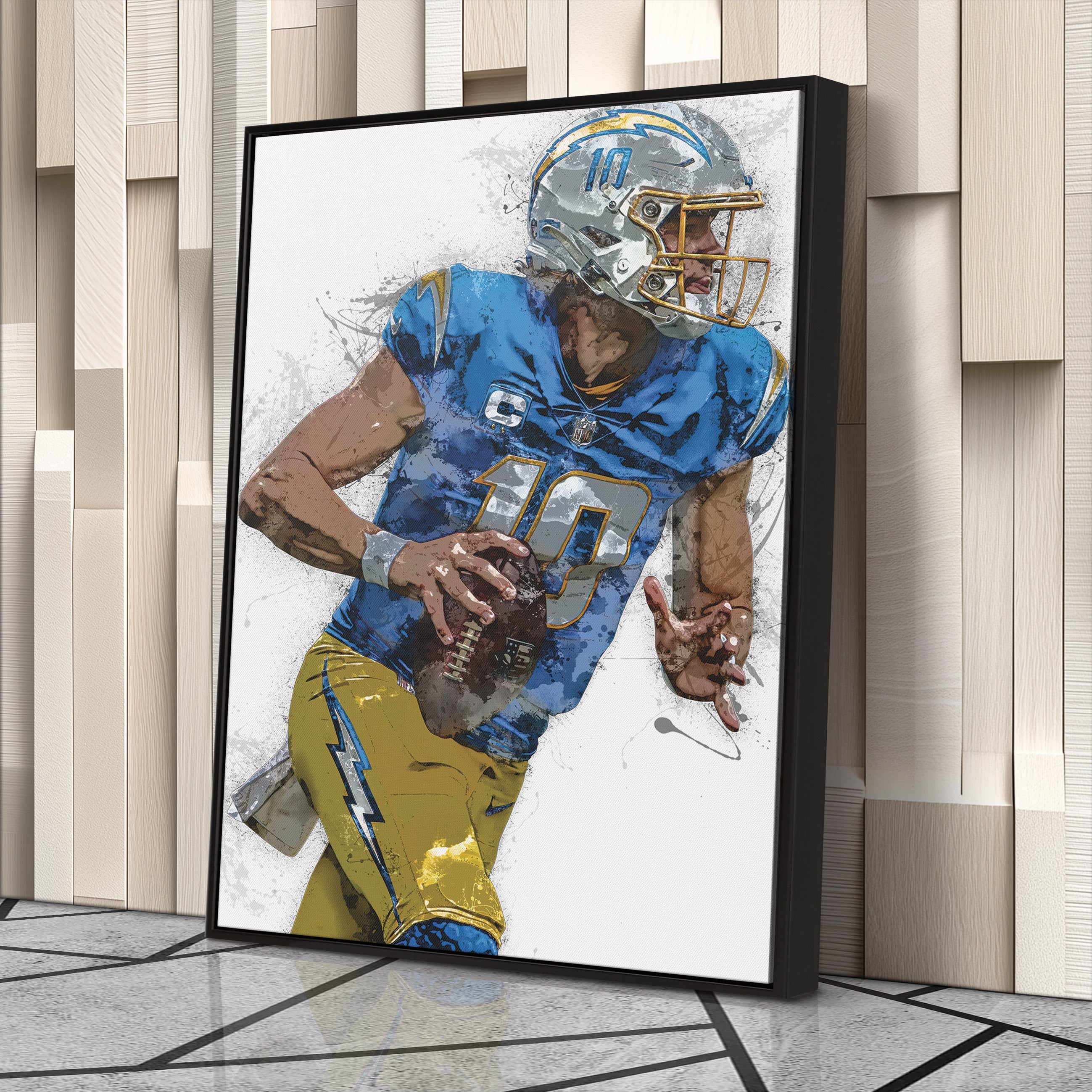 Justin Herbert Canvas Art – Los Angeles Chargers Wall Decor