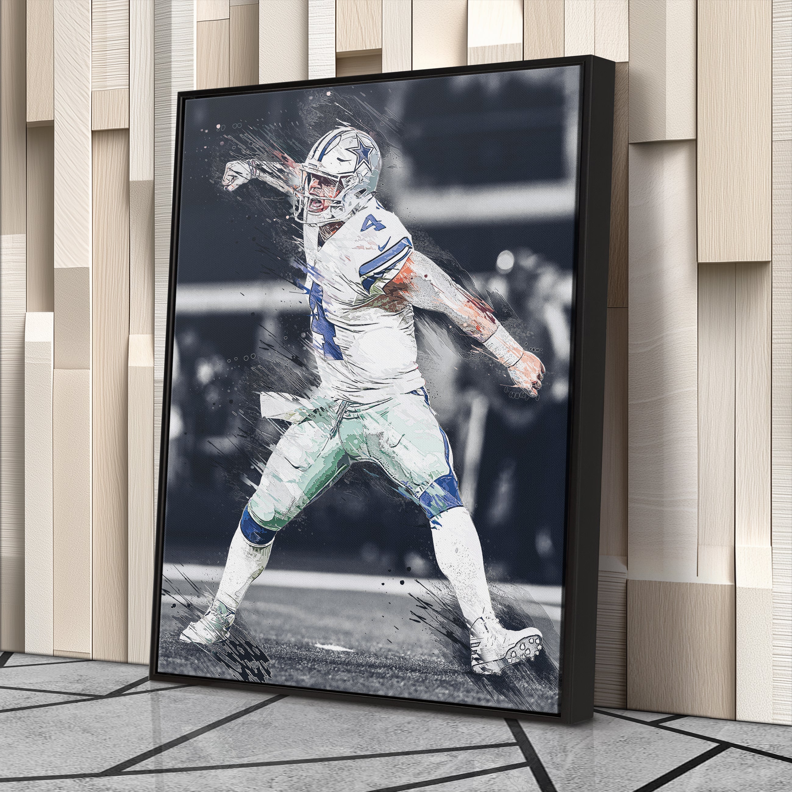 Dak Prescott Canvas Art – Cowboys Celebration Wall Decor