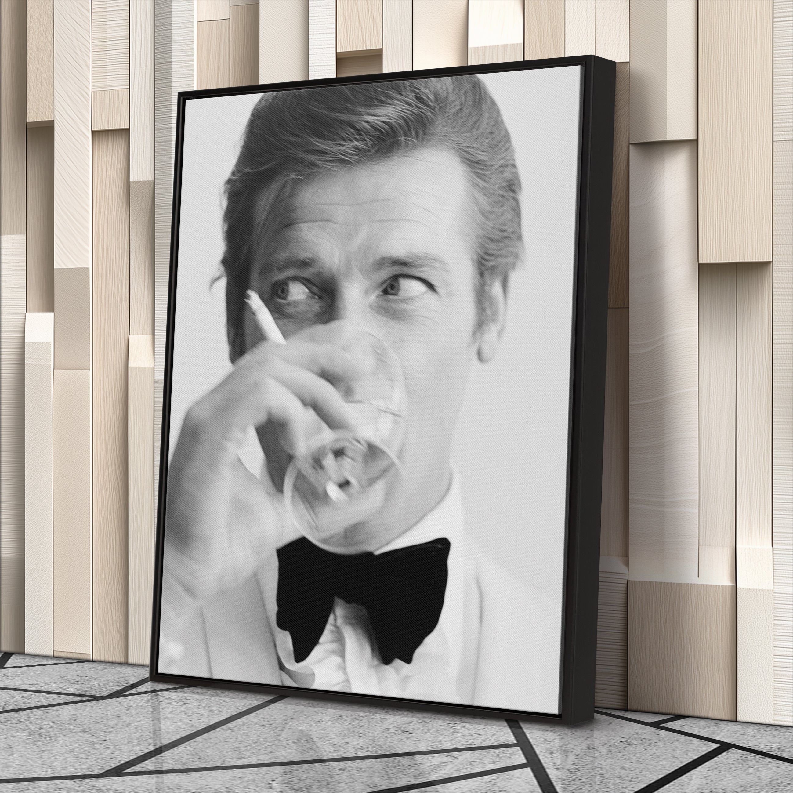 Roger Moore Canvas Art – James Bond Smoking Wall Decor