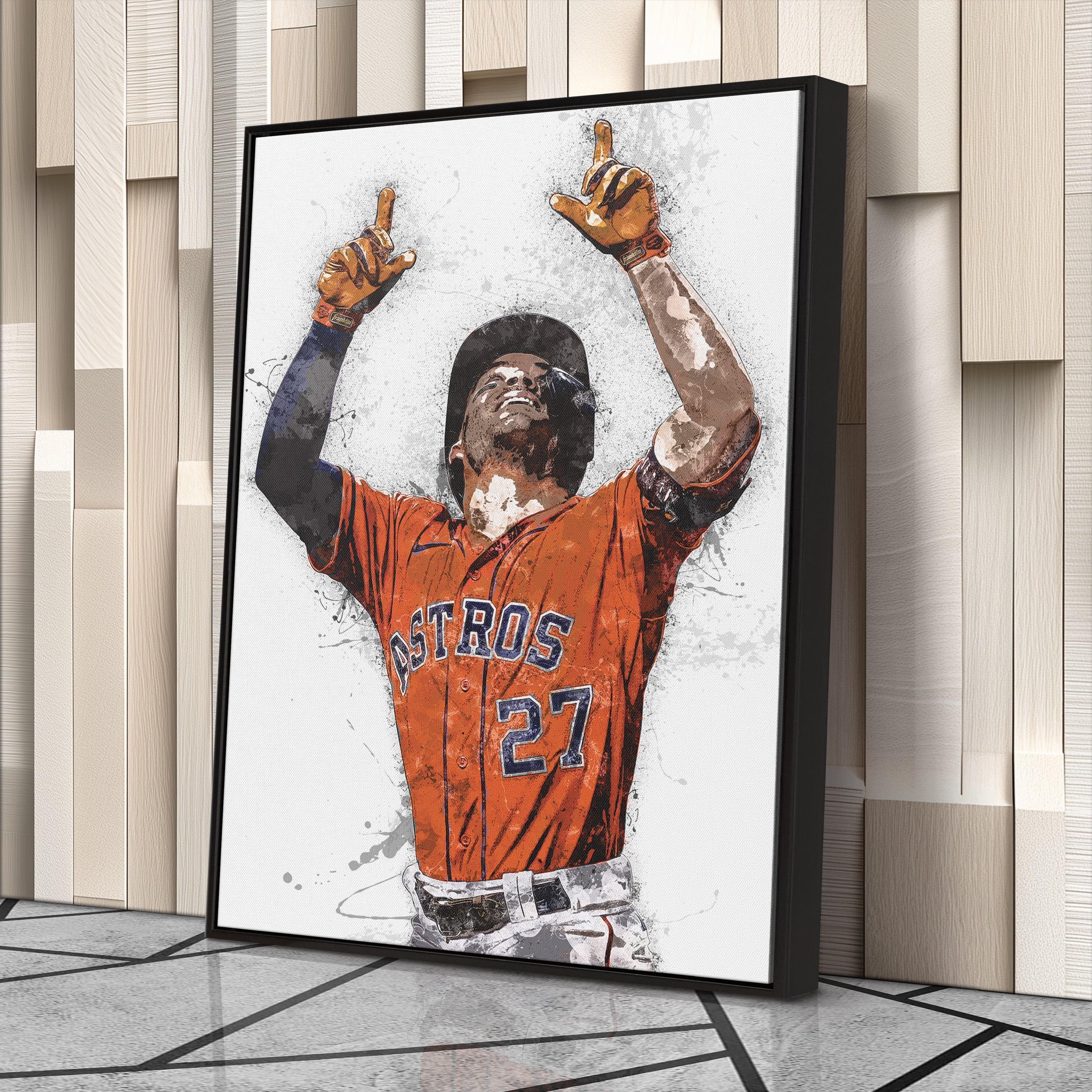 José Altuve Canvas Art - Houston Astros Wall Decor