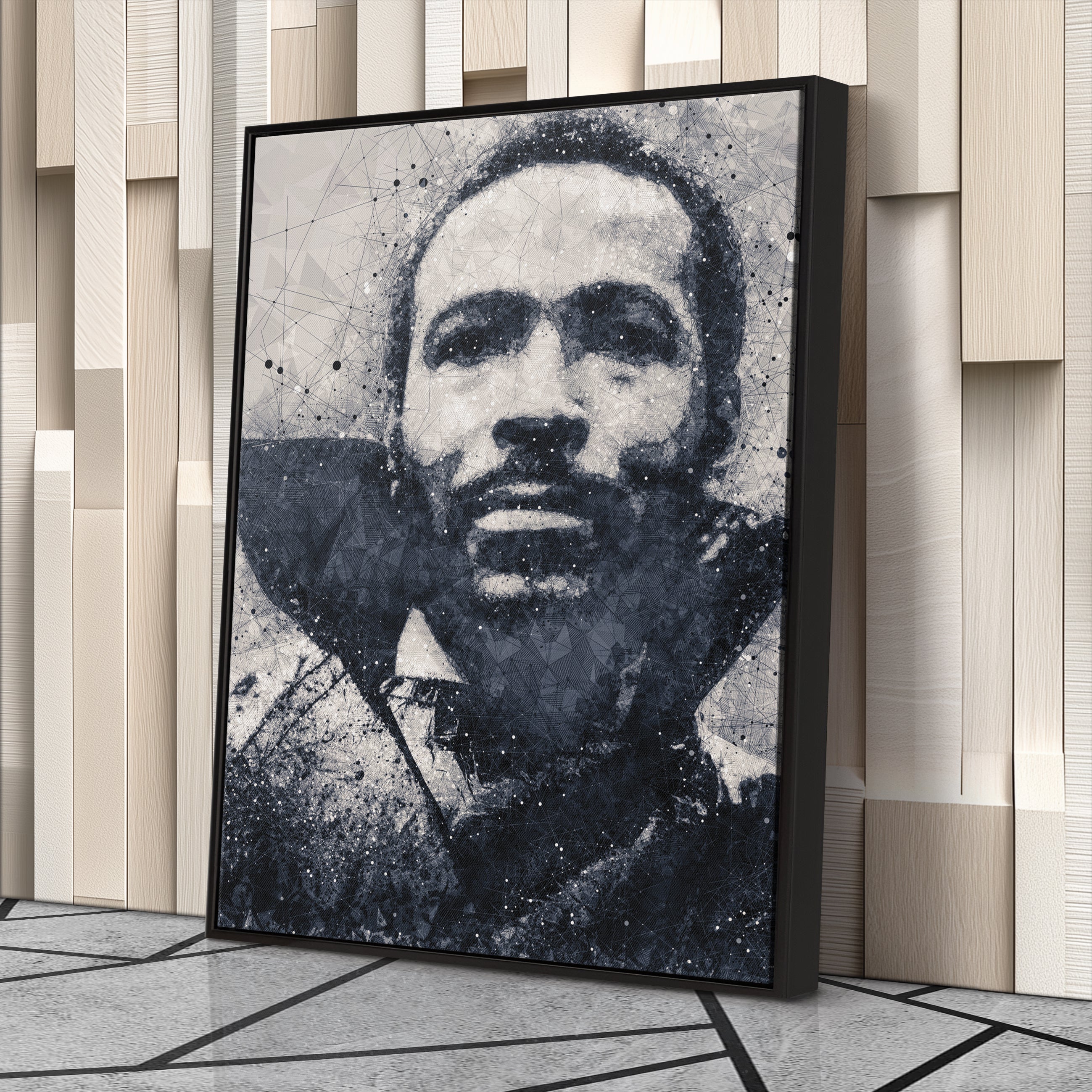 Marvin Gaye Canvas Art – Geometric Music Wall Decor