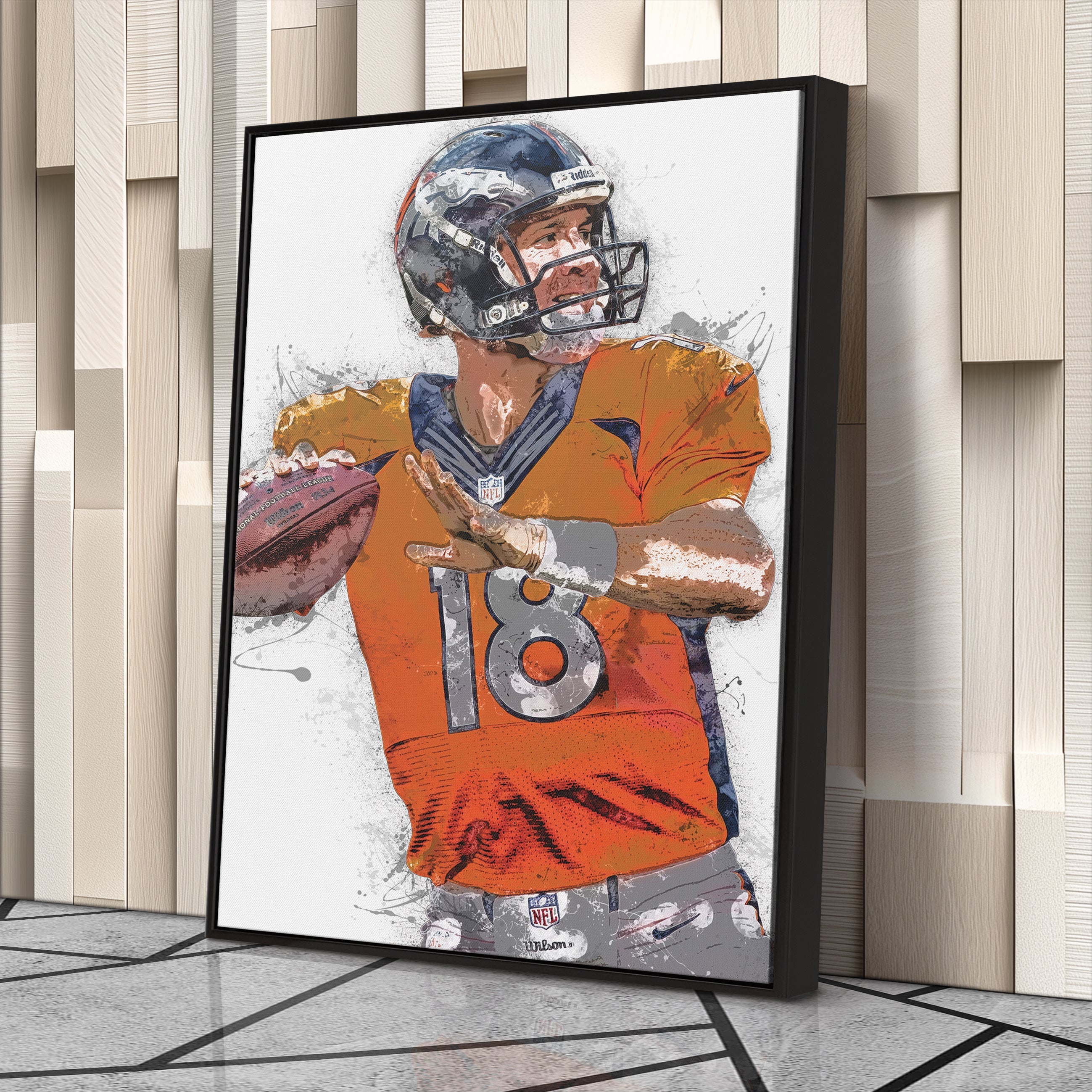 Peyton Manning Canvas Art – Denver Broncos Wall Decor
