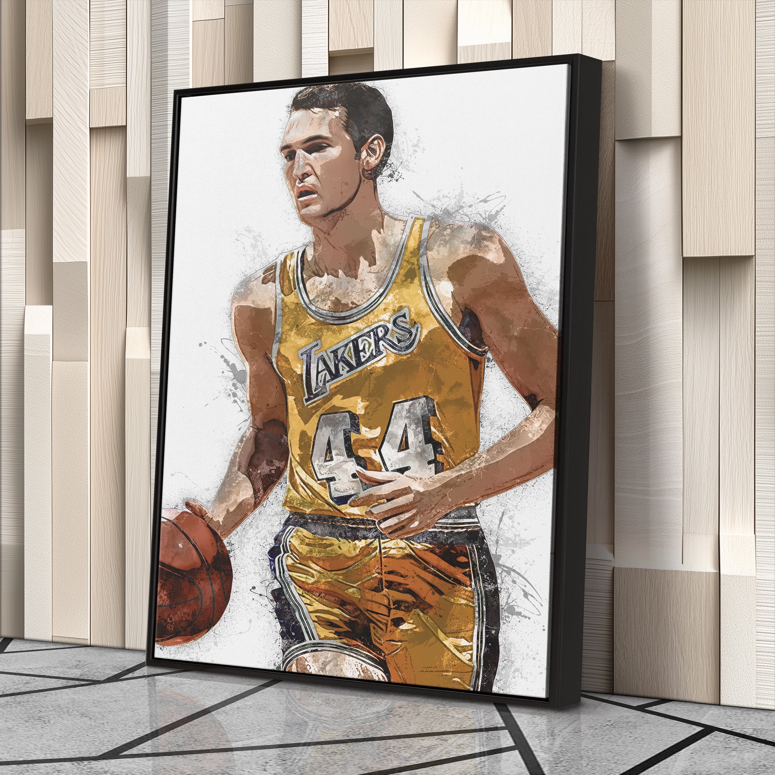 Jerry West Canvas Art – Los Angeles Lakers Wall Decor