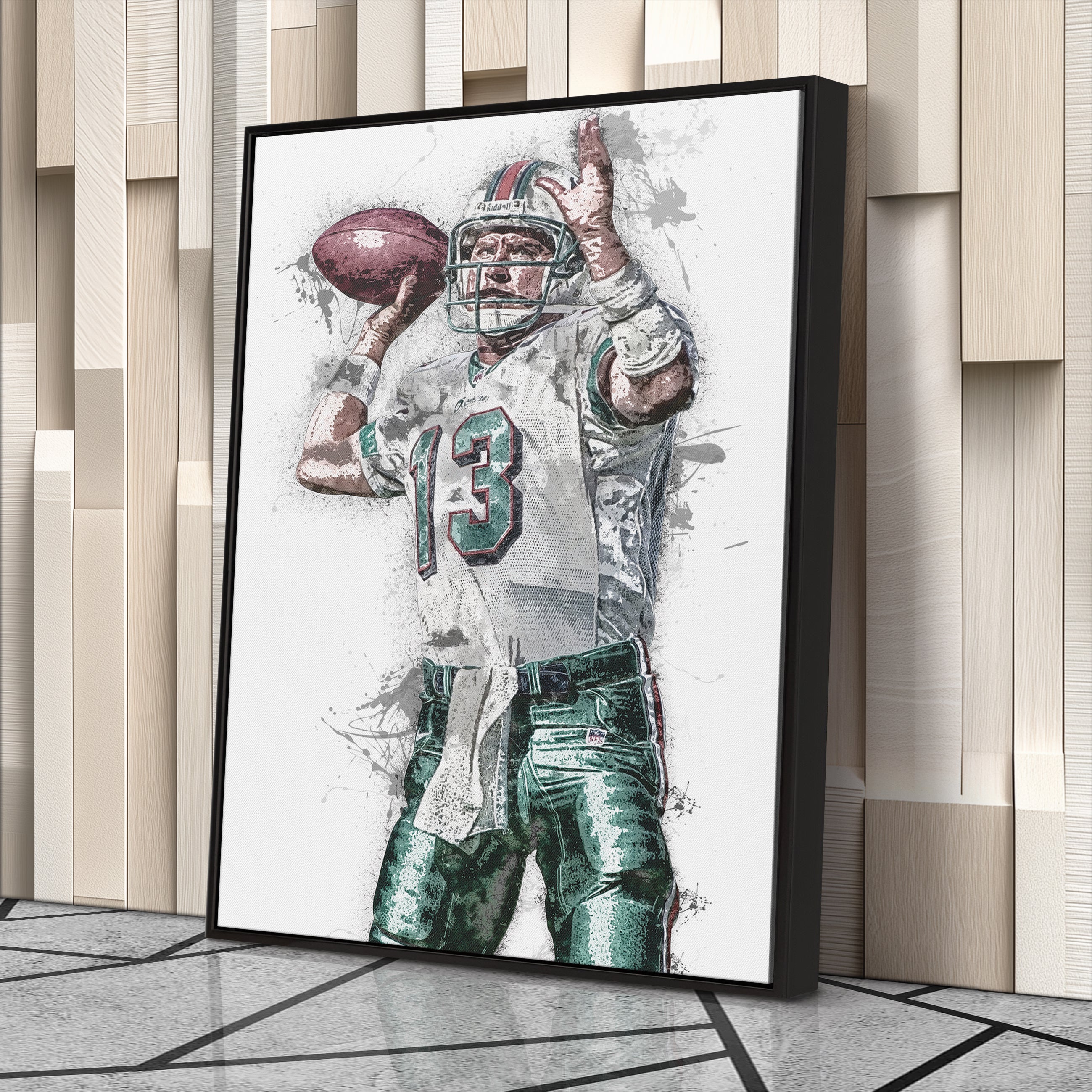Dan Marino Canvas Art – Miami Dolphins Wall Decor