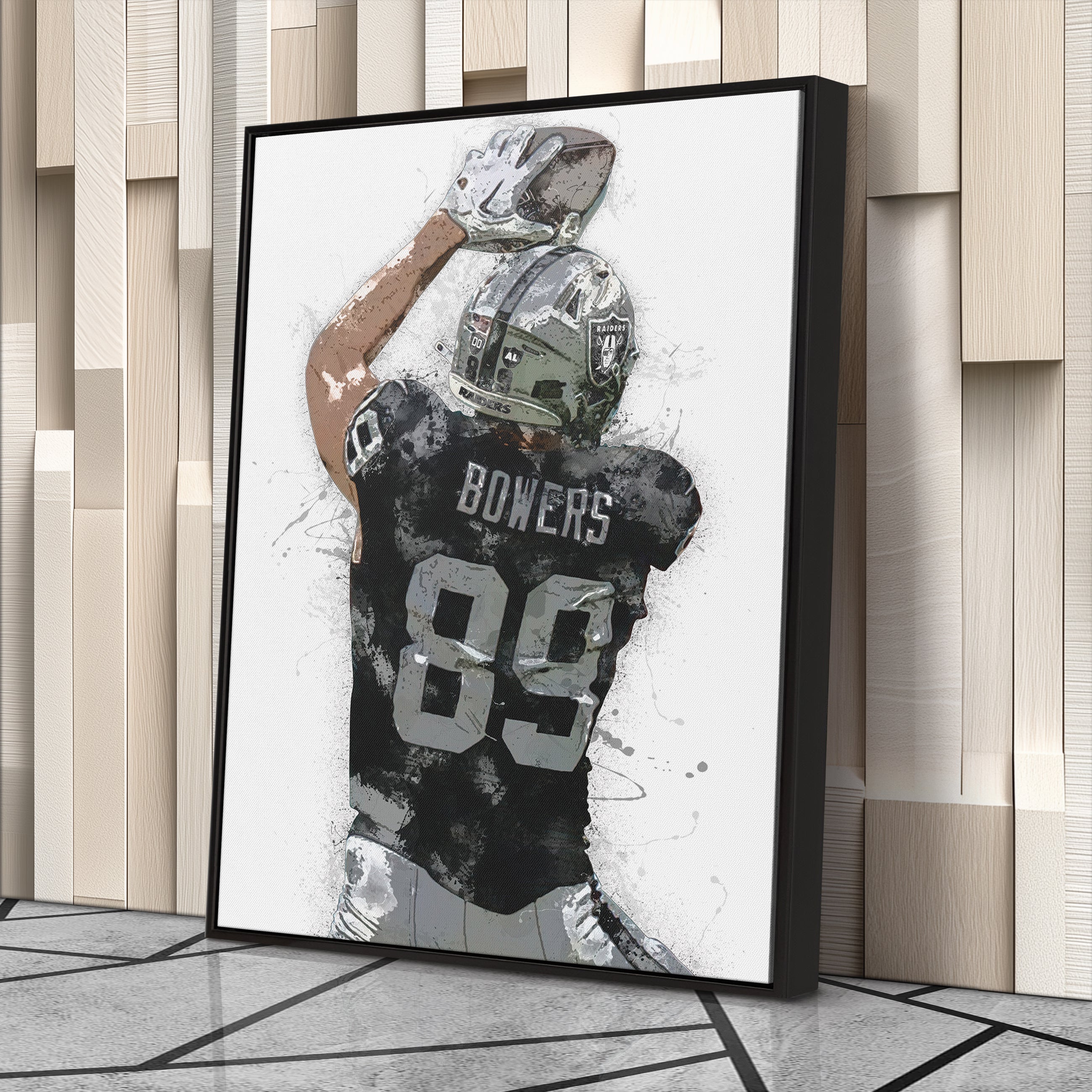Brock Bowers Canvas Art – Las Vegas Raiders Wall Decor