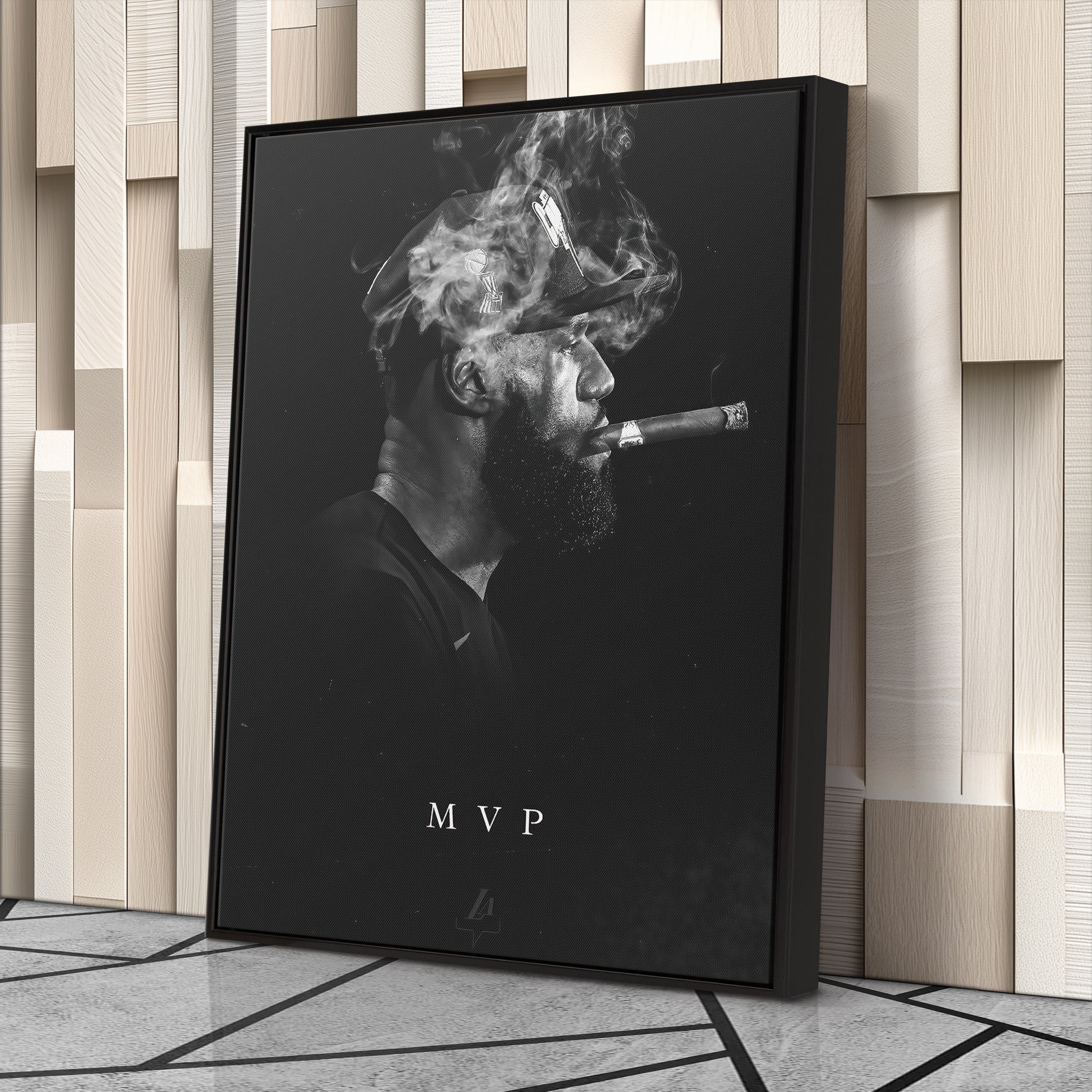 LeBron James Canvas Art – Cigar Lakers Wall Decor