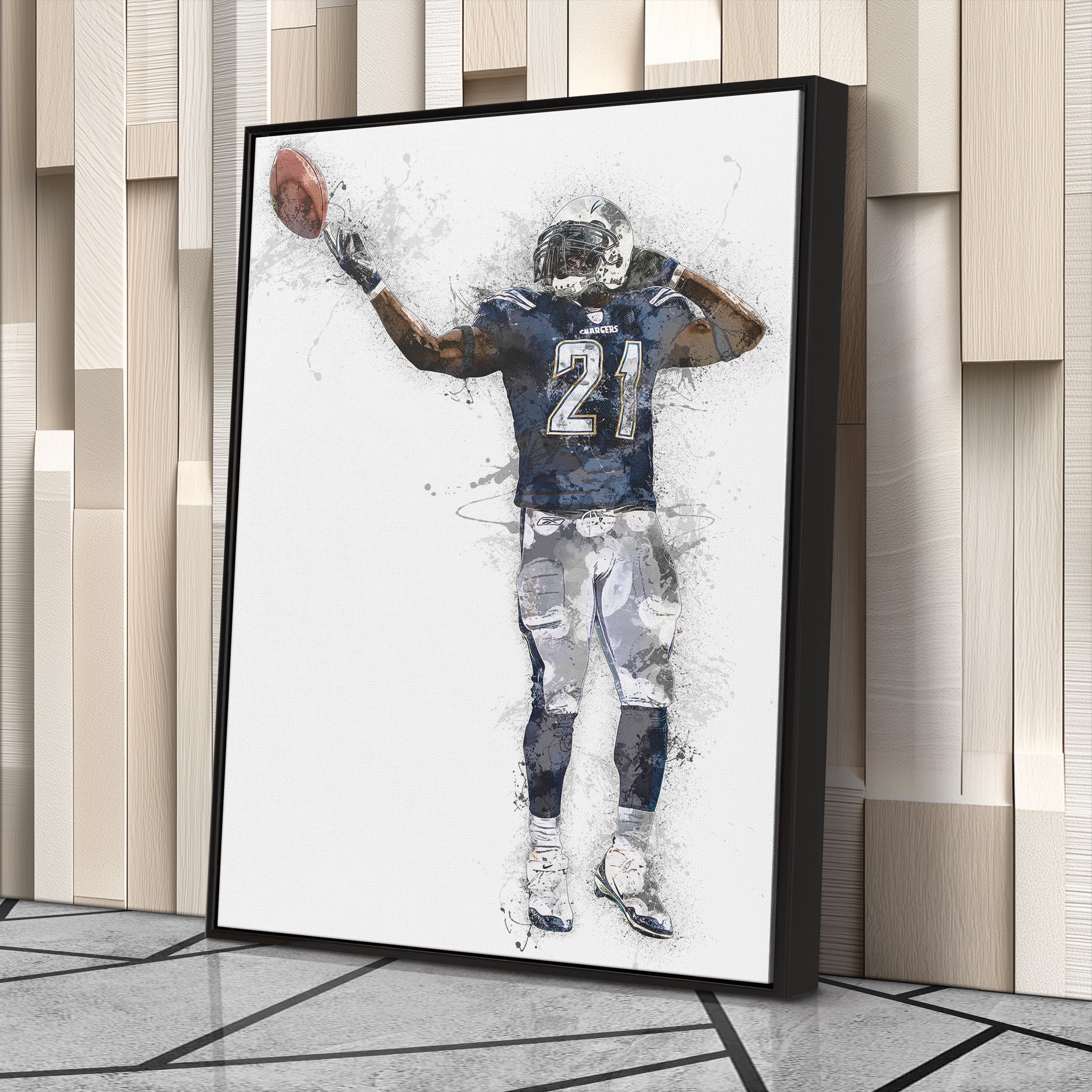 LaDainian Tomlinson Canvas Art – Los Angeles Chargers Wall Decor