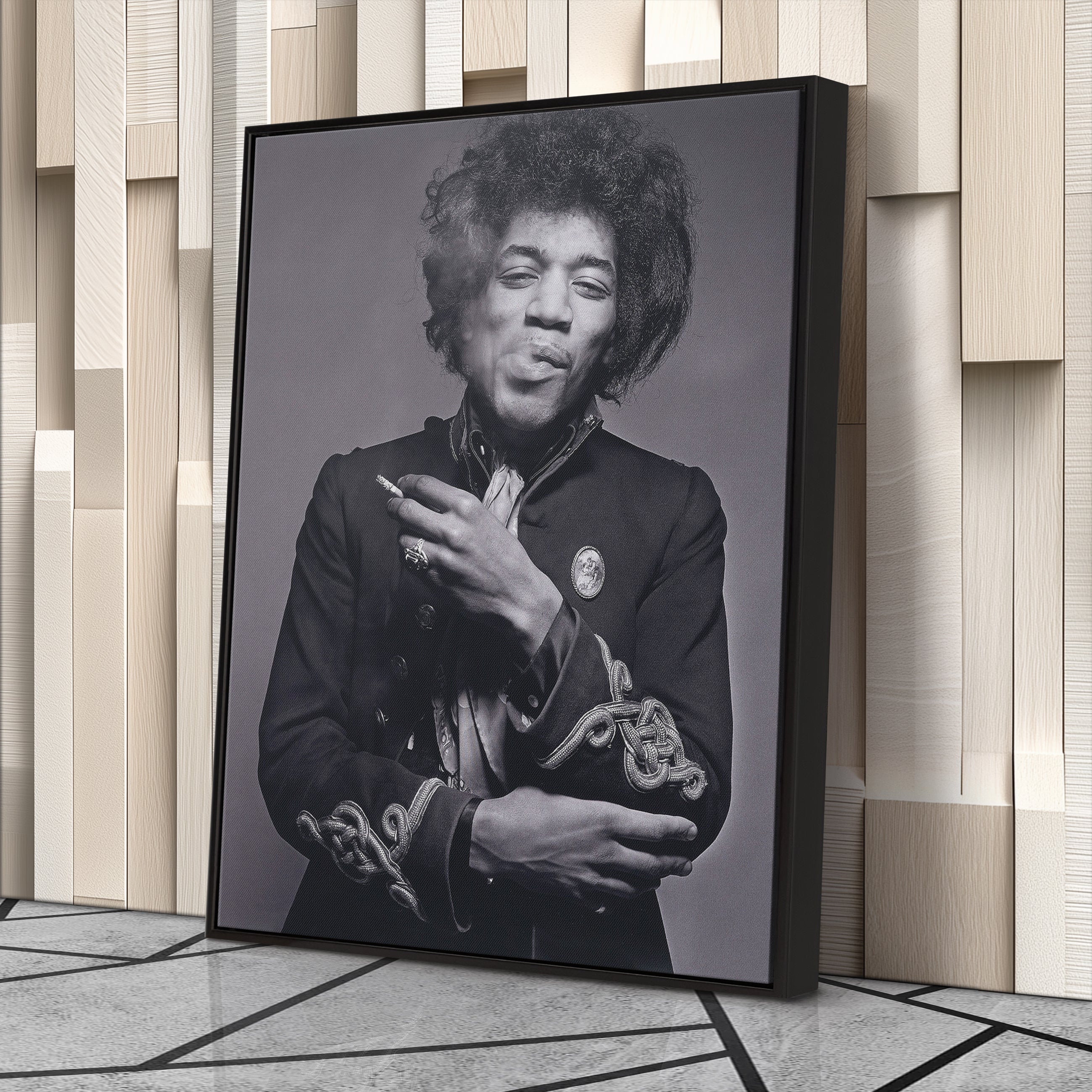 Jimi Hendrix Smoking Canvas Print – Iconic Guitarist Wall Art for Home Decor