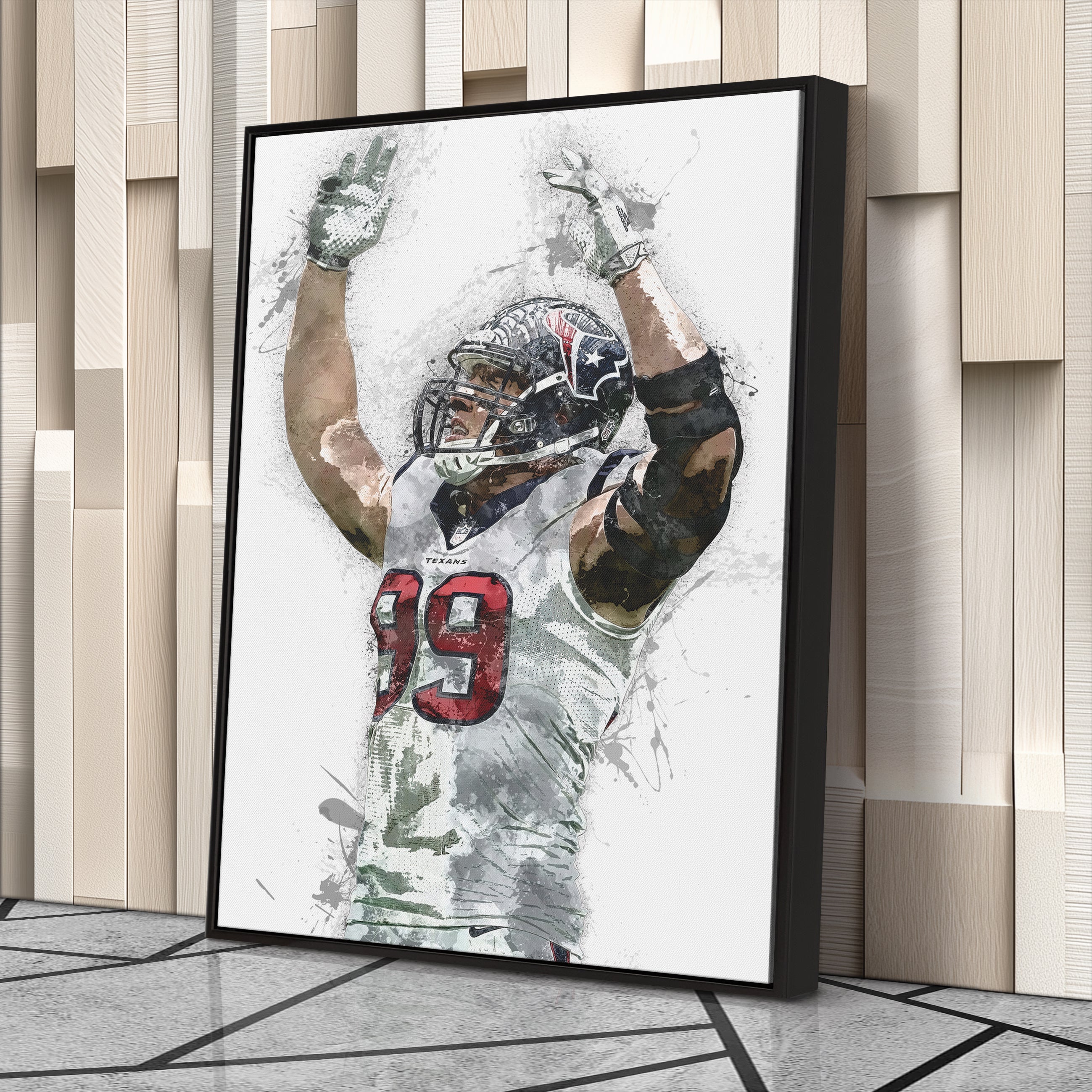 J.J. Watt Canvas Art – Houston Texans Wall Decor