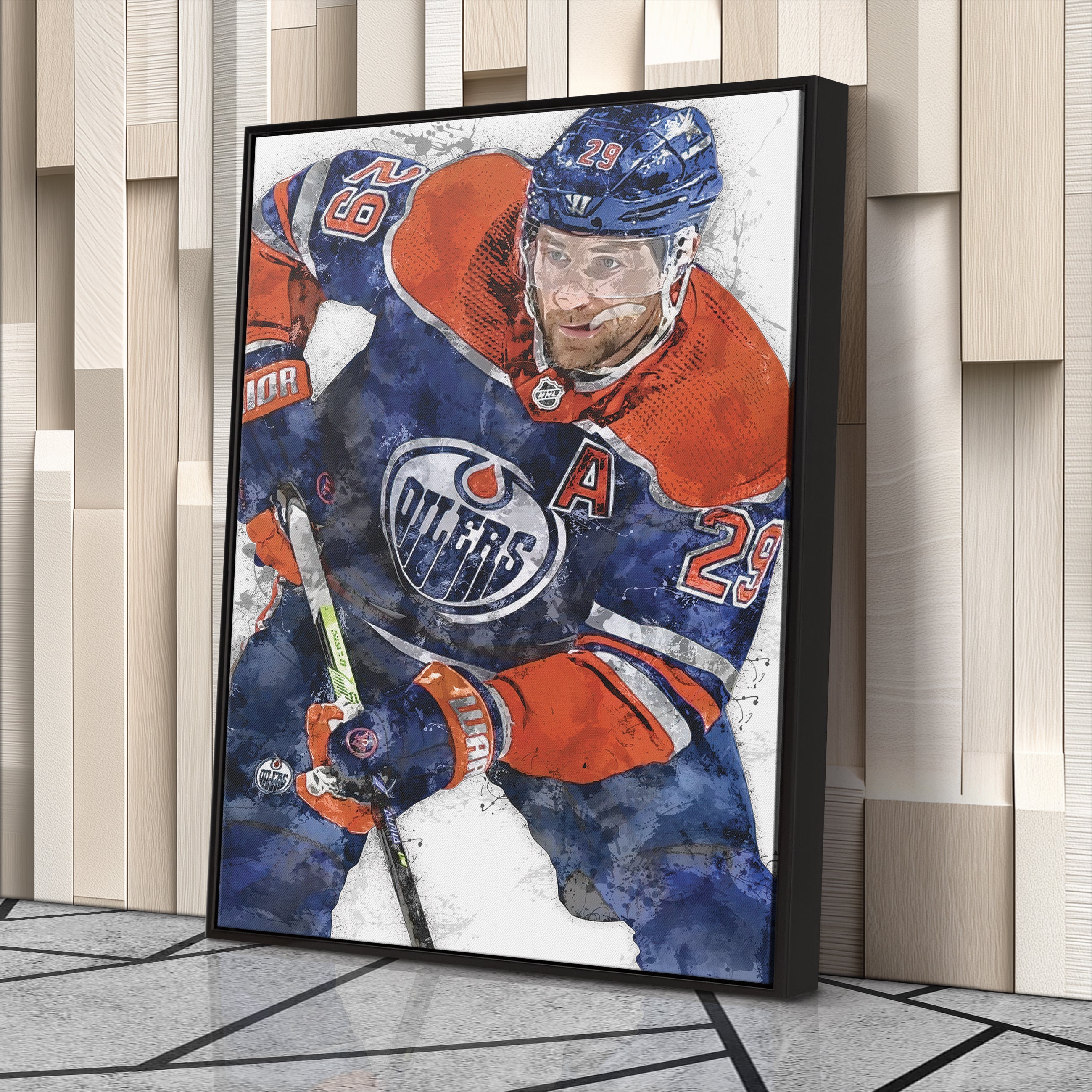 Leon Draisaitl Canvas Art – Edmonton Oilers Wall Decor